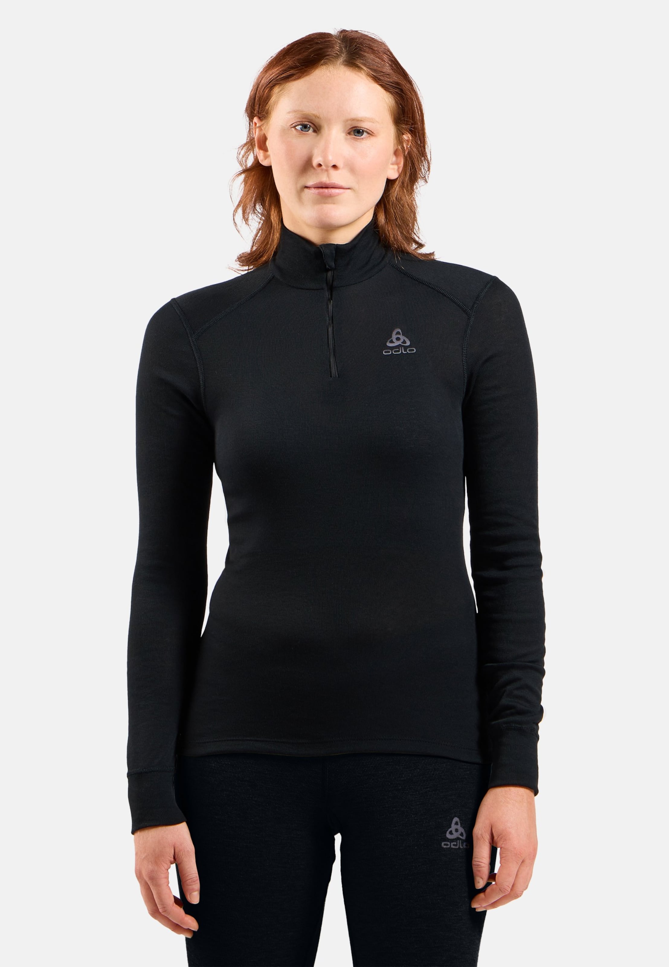 Odlo Active Warm Base Layer Half Zip für Damen, XS, schwarz