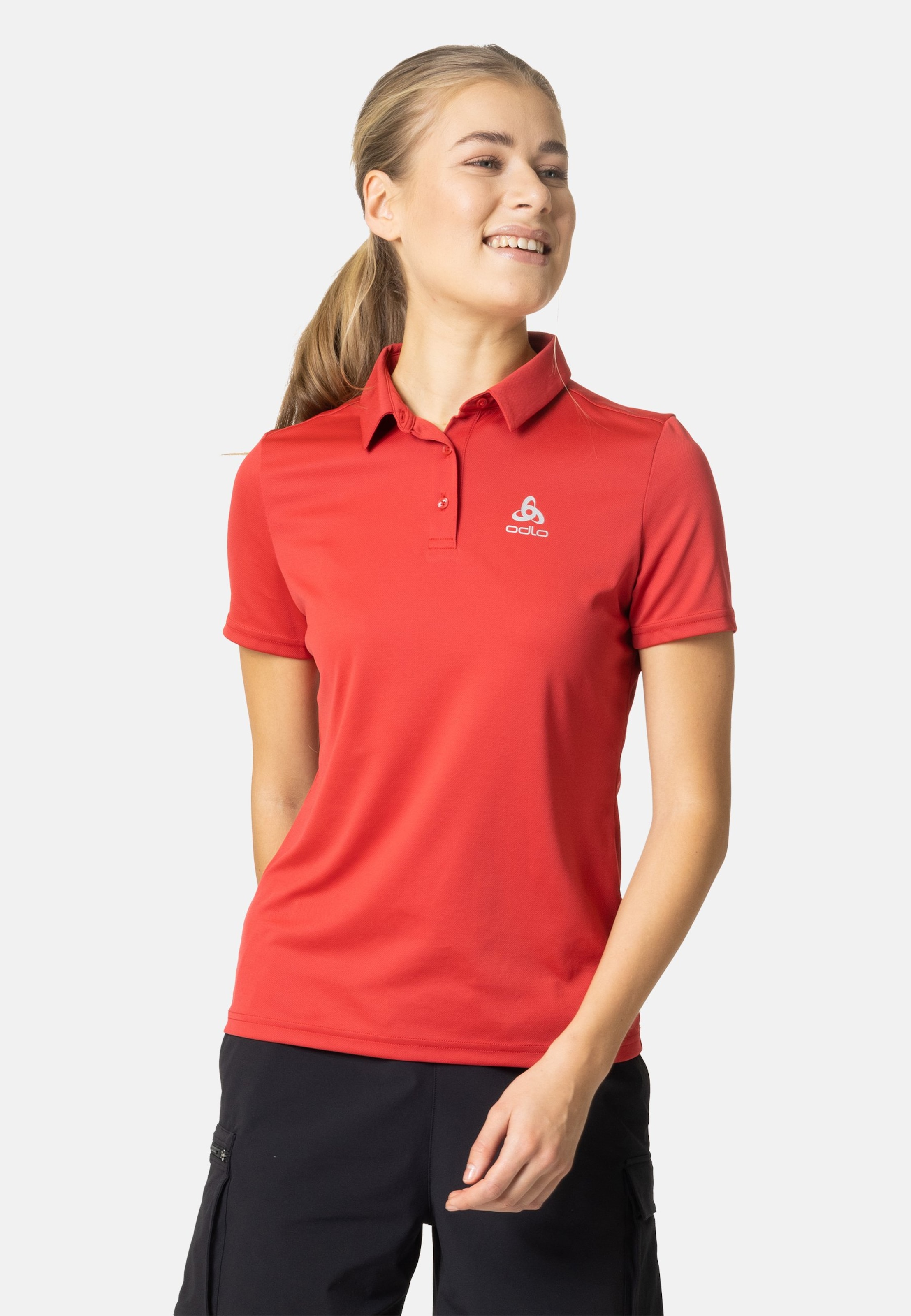 Odlo Cardada Poloshirt für Damen, XS, rot