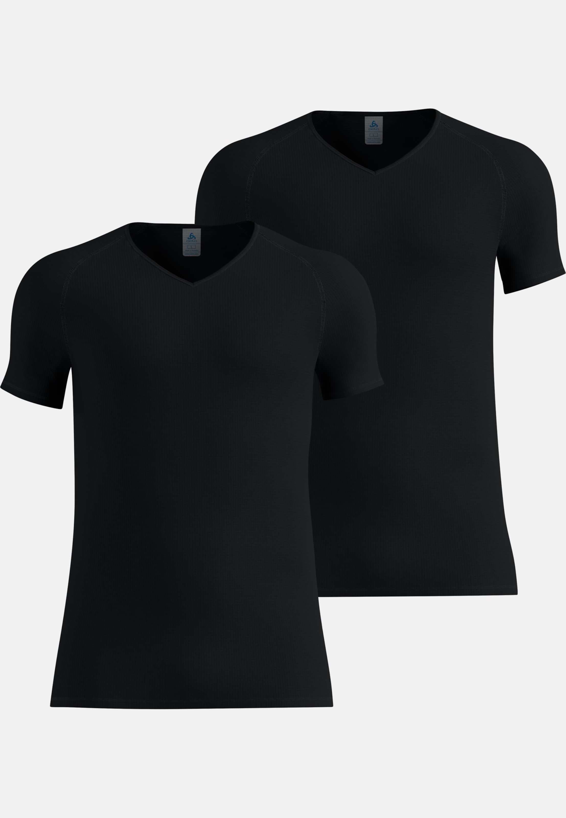 Odlo Kurzärmeliger Active Light Base Layer mit V‑Ausschnitt – Doppelpack für Herren, XXL, schwarz