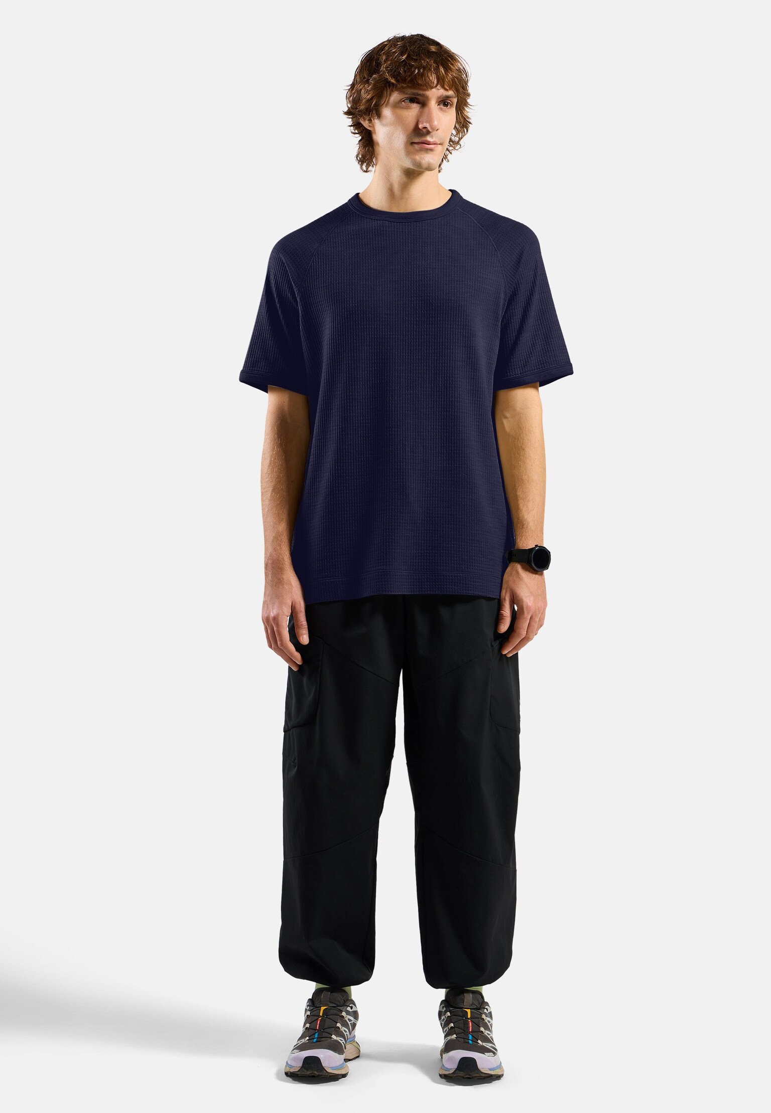 T-shirt gaufré en laine mérinos mélangée Ascent