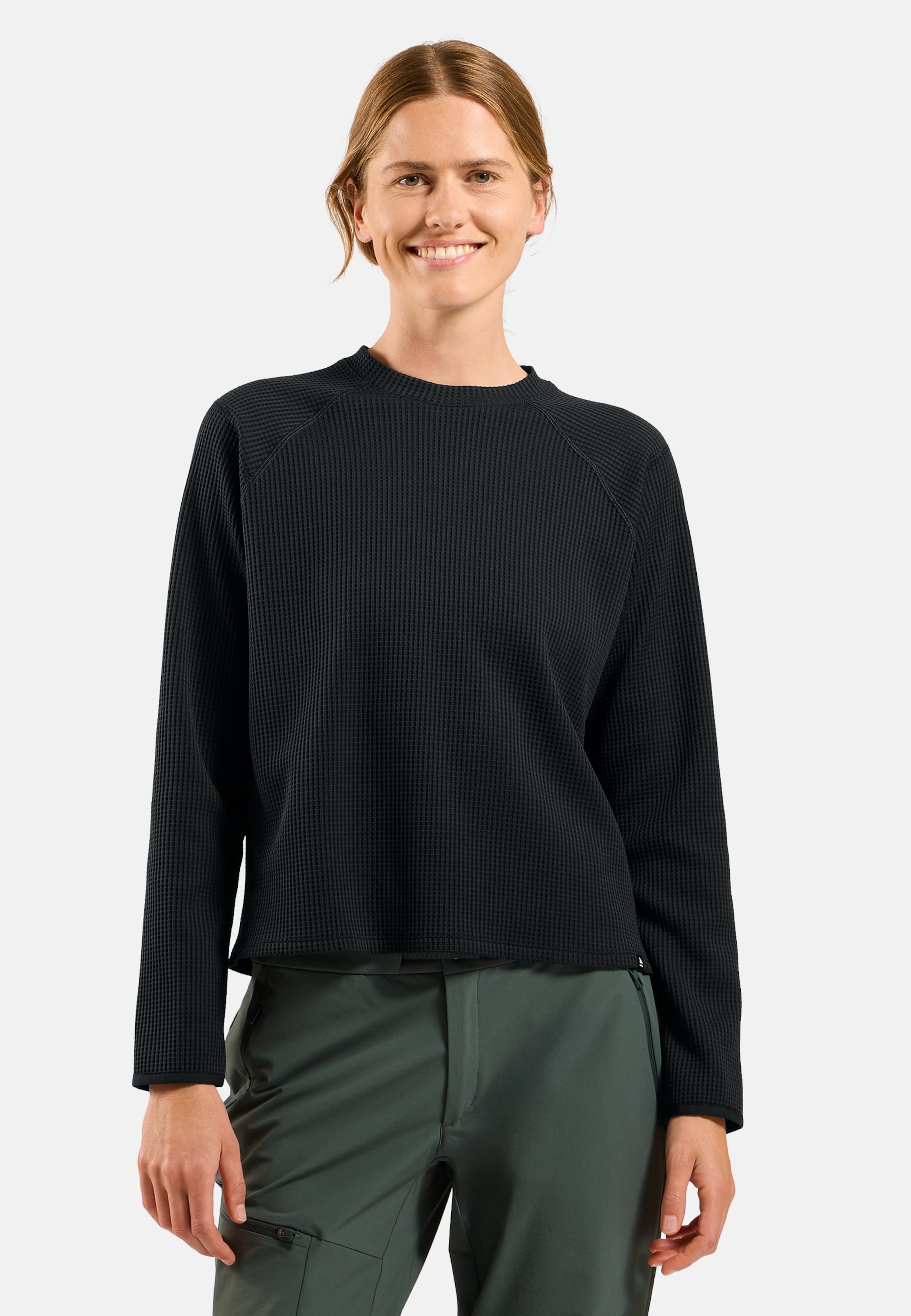 Odlo Cubic Multisport Mid Layer mit Rundhalsausschnitt für Damen, XS, schwarz