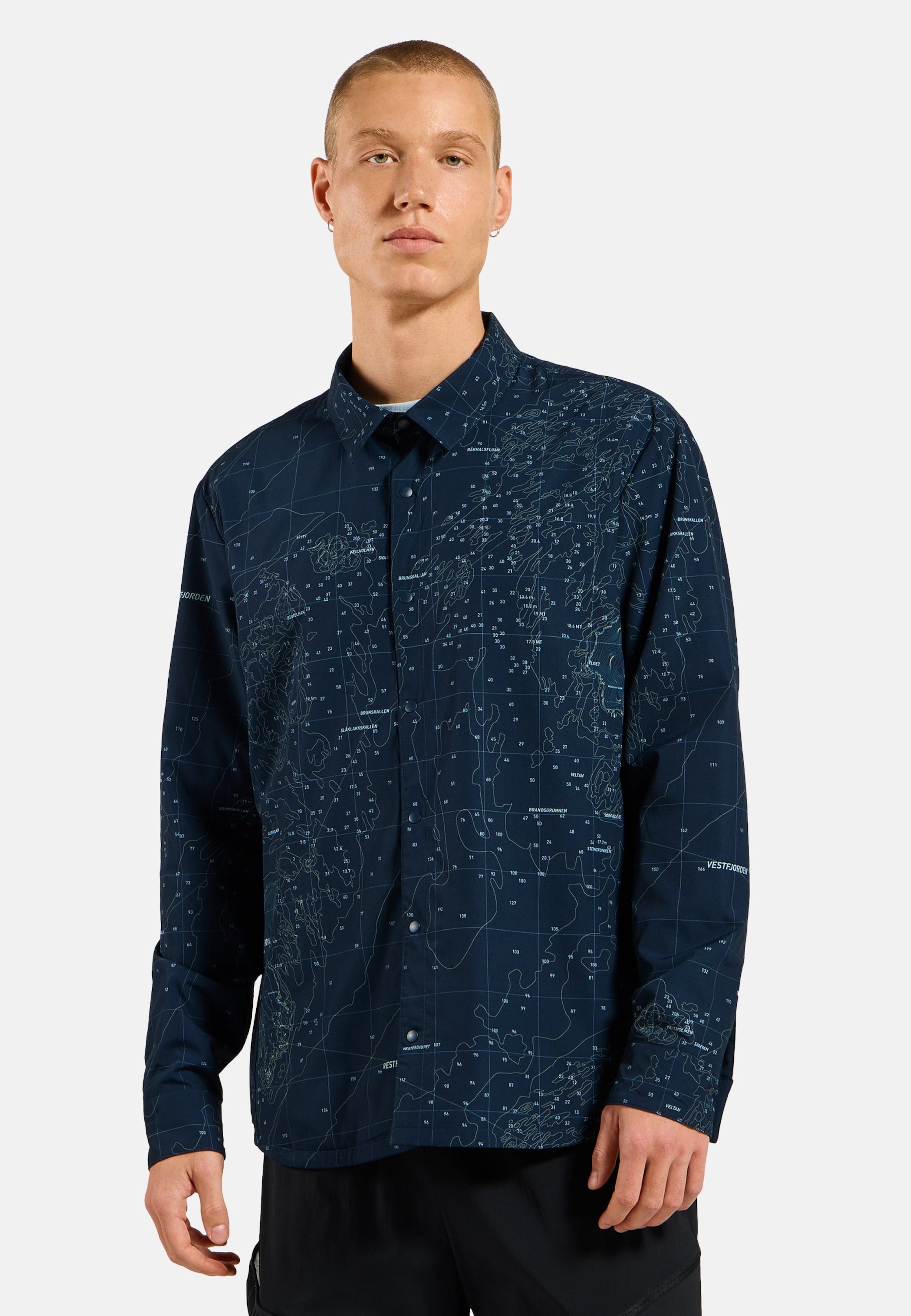 Odlo Transition Insulated Langarmhemd für Herren - Wandern, Casual Comfort - marineblau, S