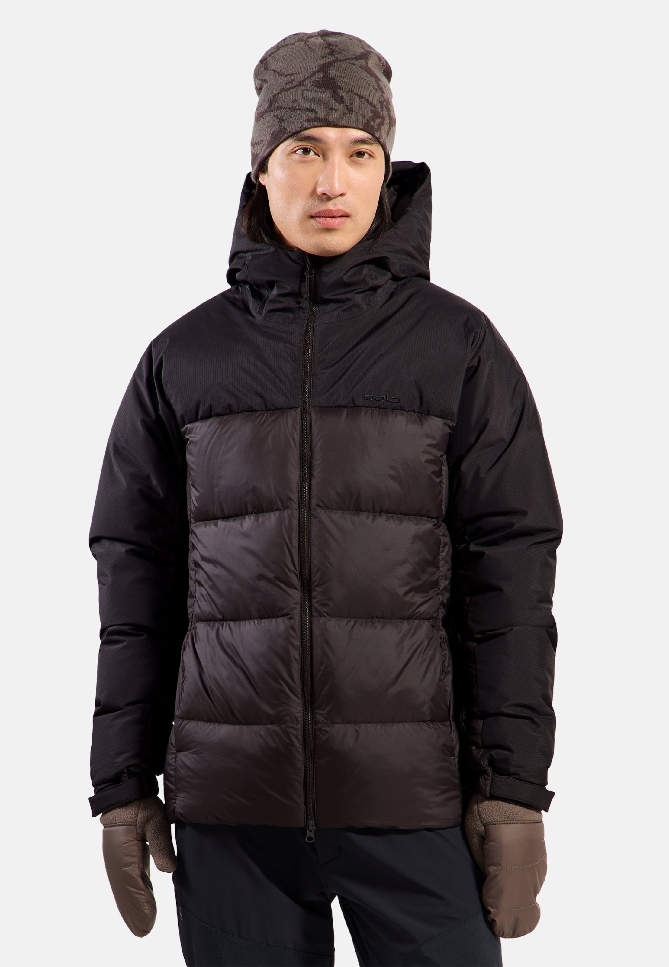 Odlo Down Hooded Isolationsjacke für Herren - Wandern, Casual Comfort - braun, S