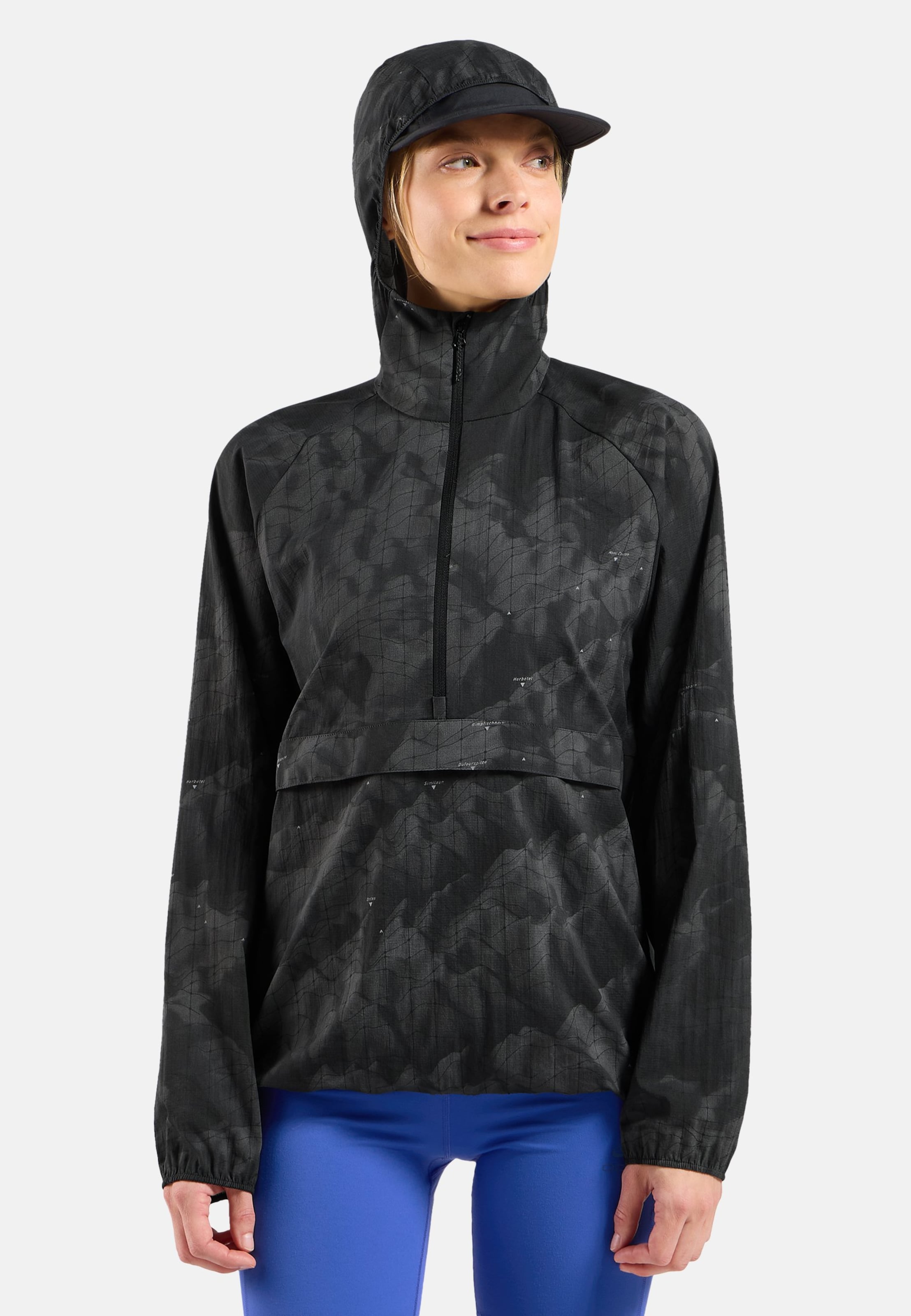 Odlo Zeroweight Print Laufjacke für Damen - Running - schwarz, M