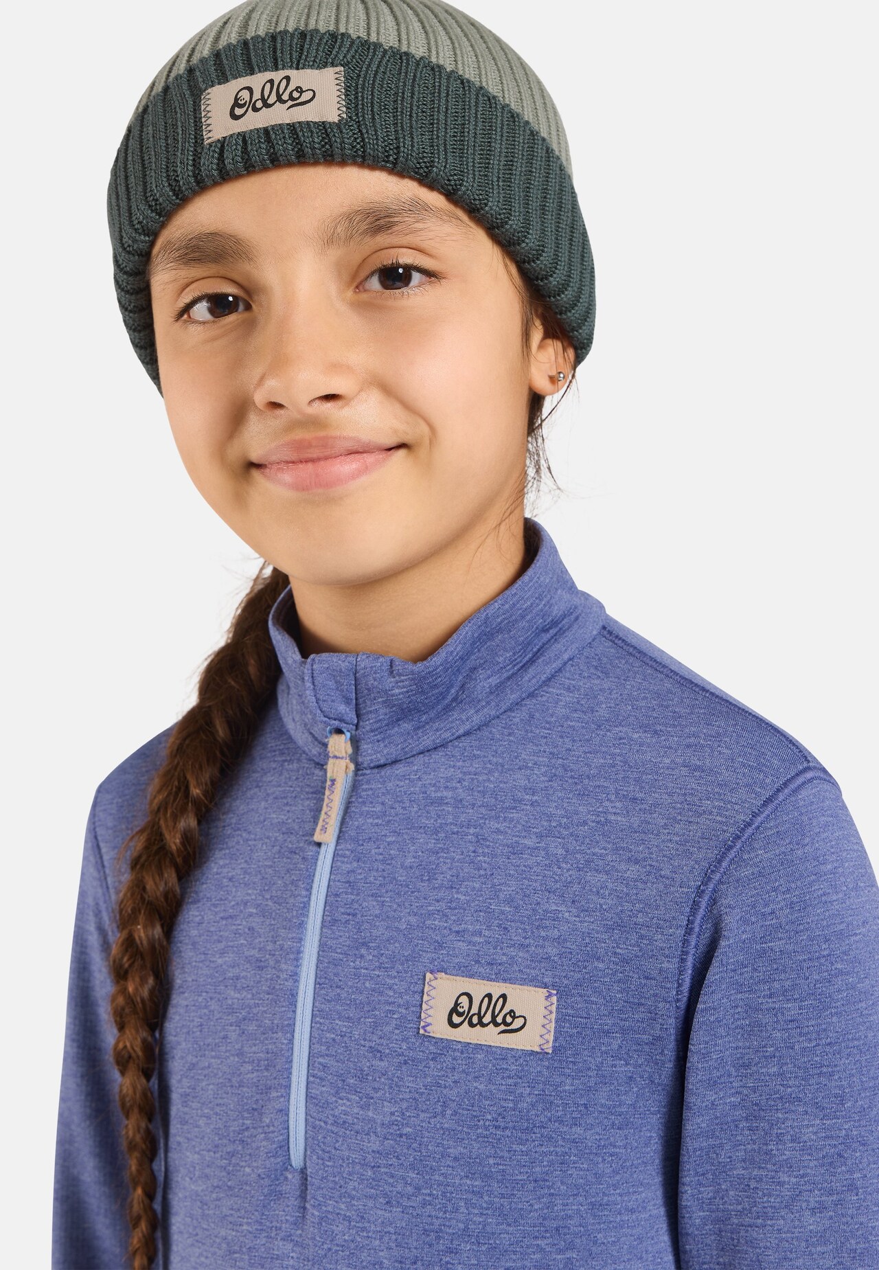 Felpa Grid Fleece Kids a mezza zip