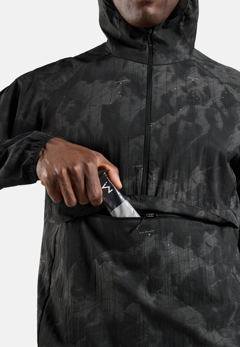 The Zeroweight hyper print hooded running anorak