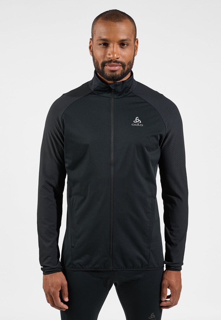 The men's Zeroweight Warm hybrid running jacket in black | Odlo