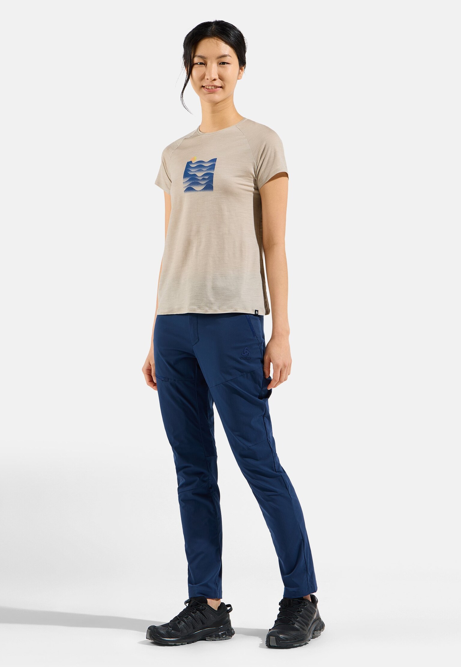 Ascent Performance Wool 130 T-Shirt mit Sonnenuntergangsmotiv