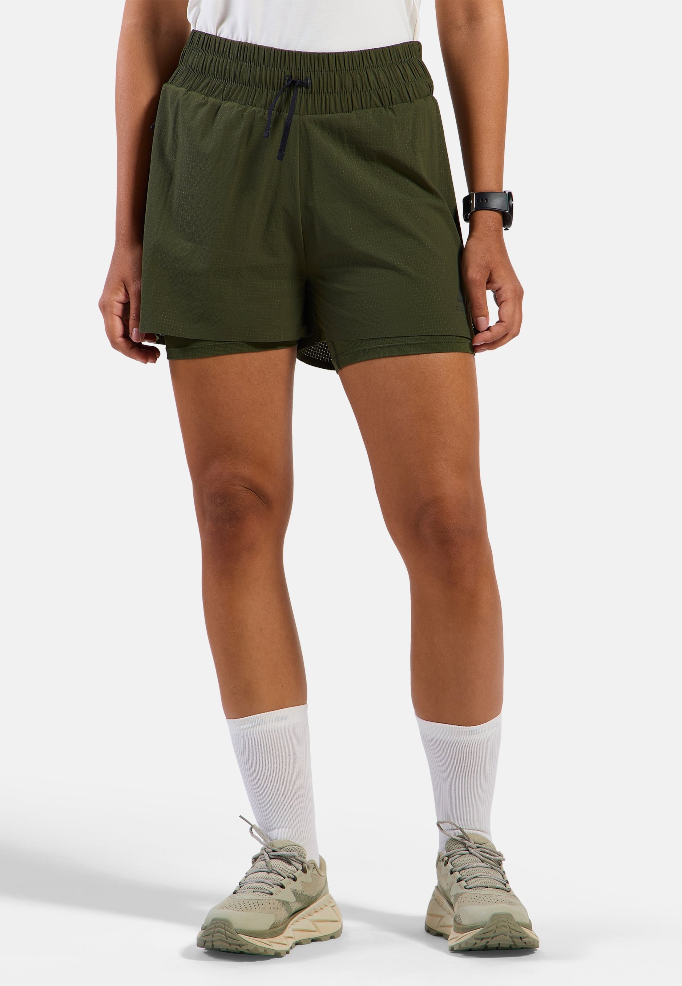 Odlo Zeroweight 3 Inch 2-In-1 Laufshorts für Damen - Training, Running - grün, M