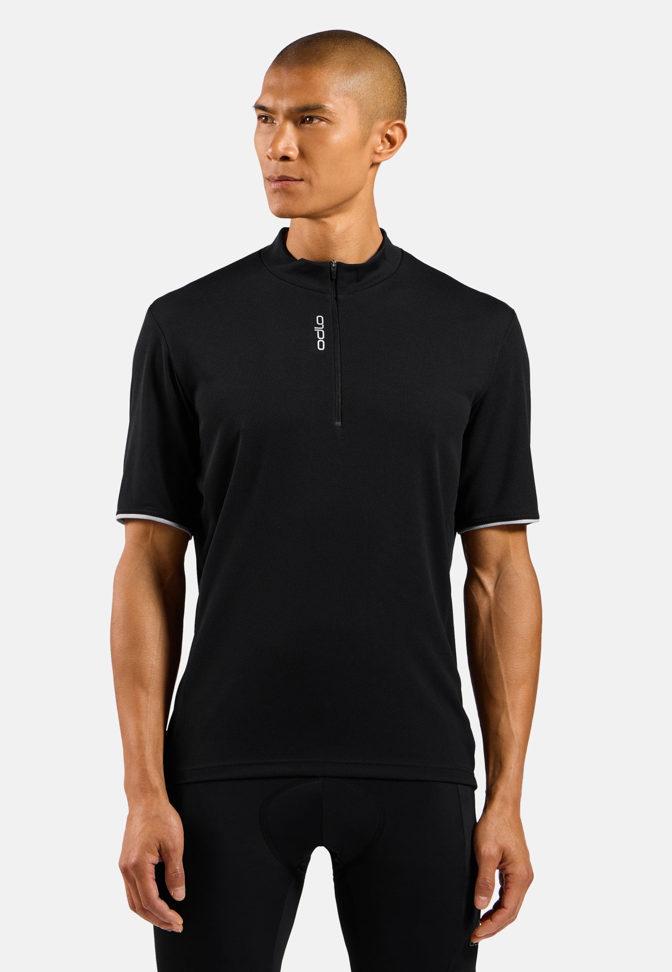 Odlo Essentials Radtrikot mit Halbreissverschluss für Herren, S, schwarz