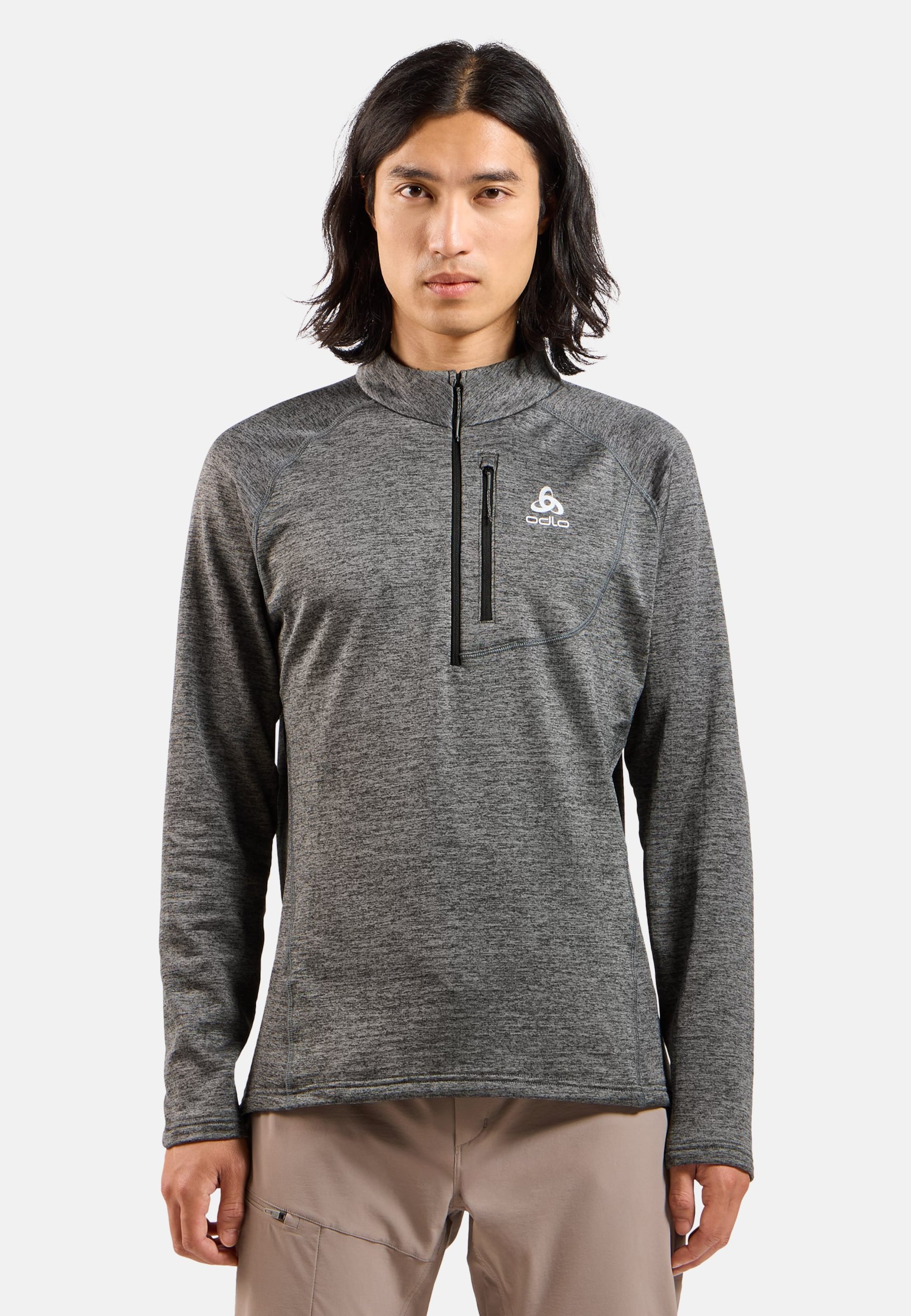 Odlo Tencia Mid Layer mit Halbreissverschluss für Herren, S, grau