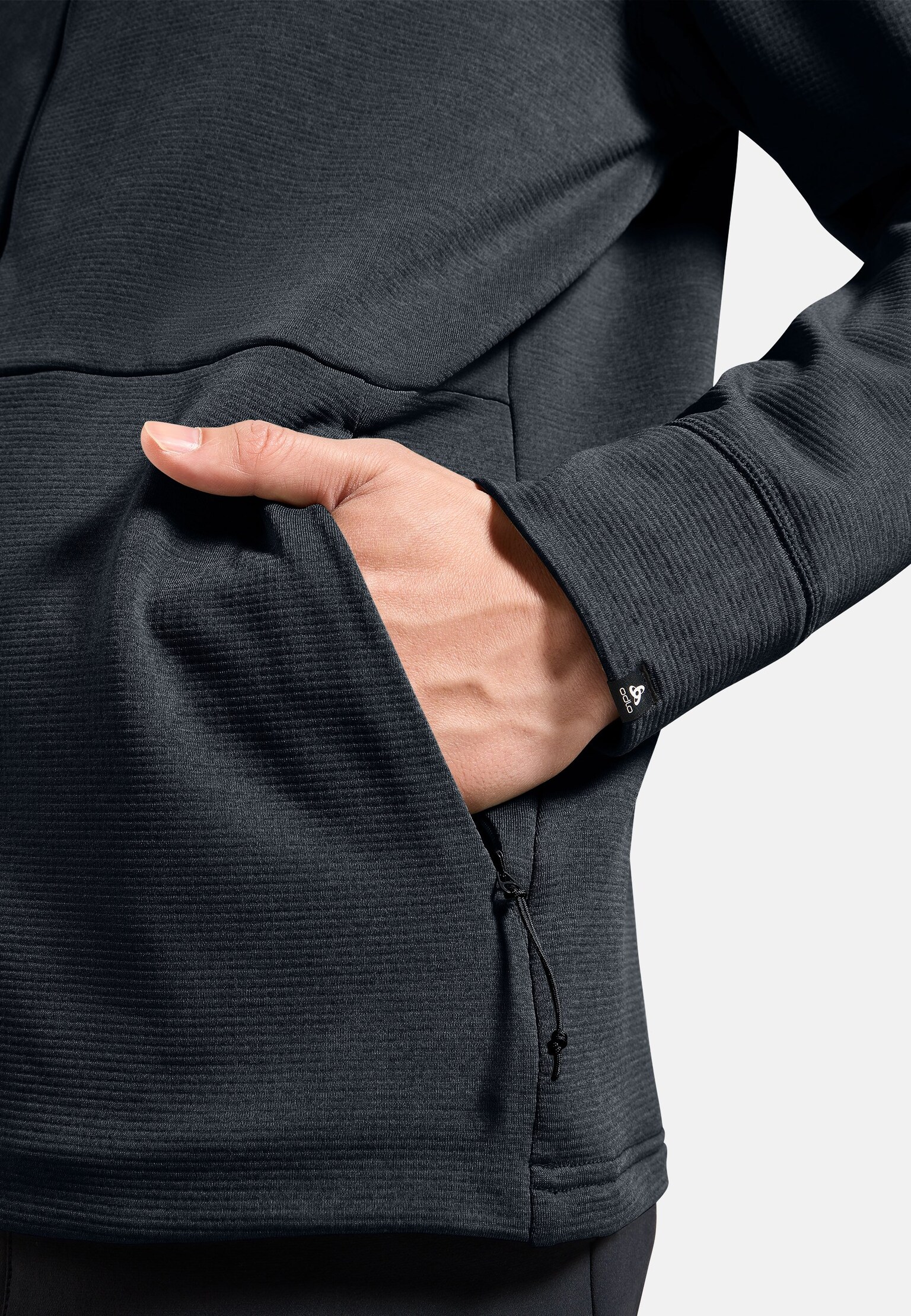 Mid layer multisport Essentials in pile con lavorazione a reticolo a zip intera