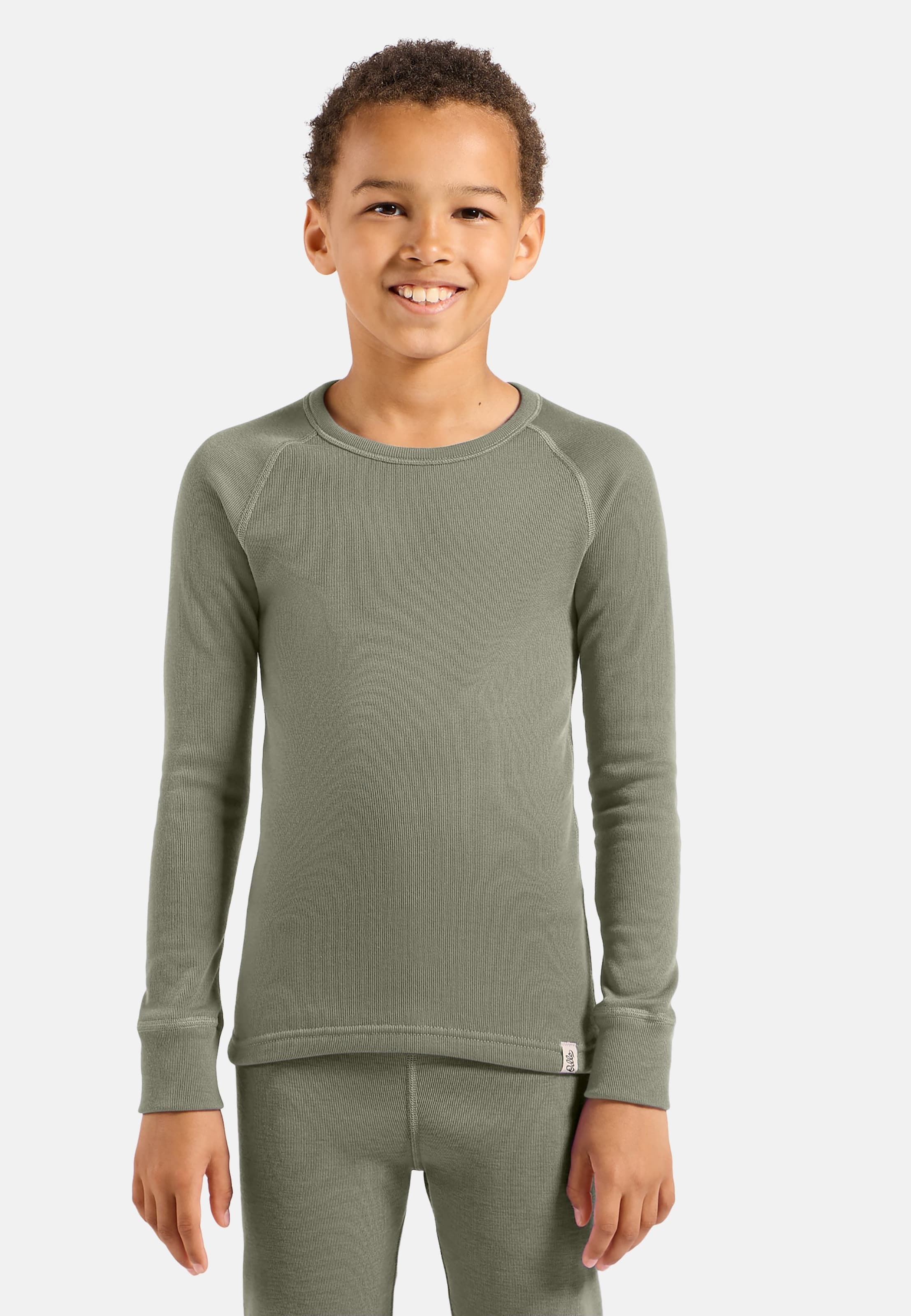 Odlo Active Warm Base-Layer-Shirt für Kinder, 116, grün
