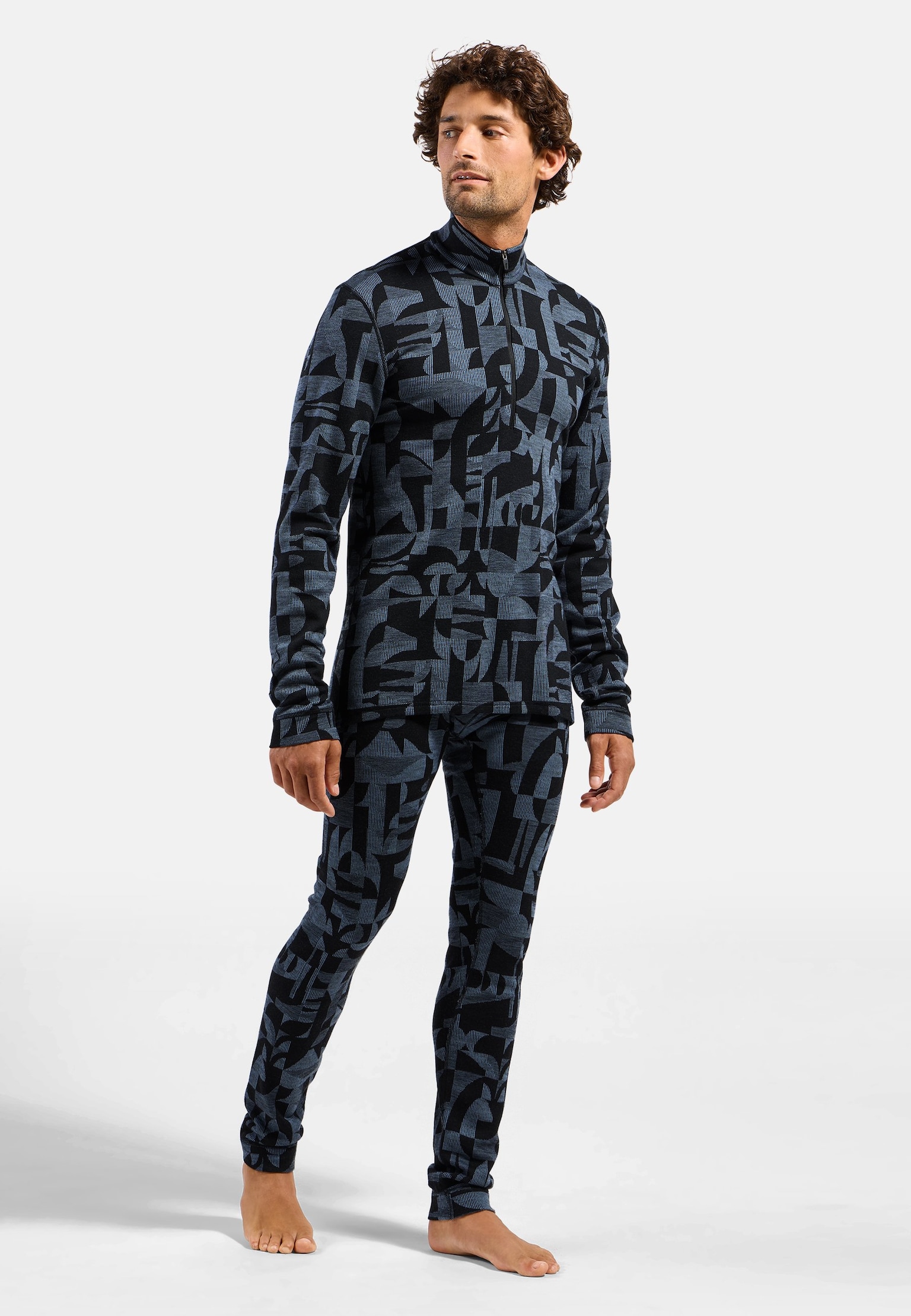 The Natural Merino Warm Jacquard Base Layer Half-Zip