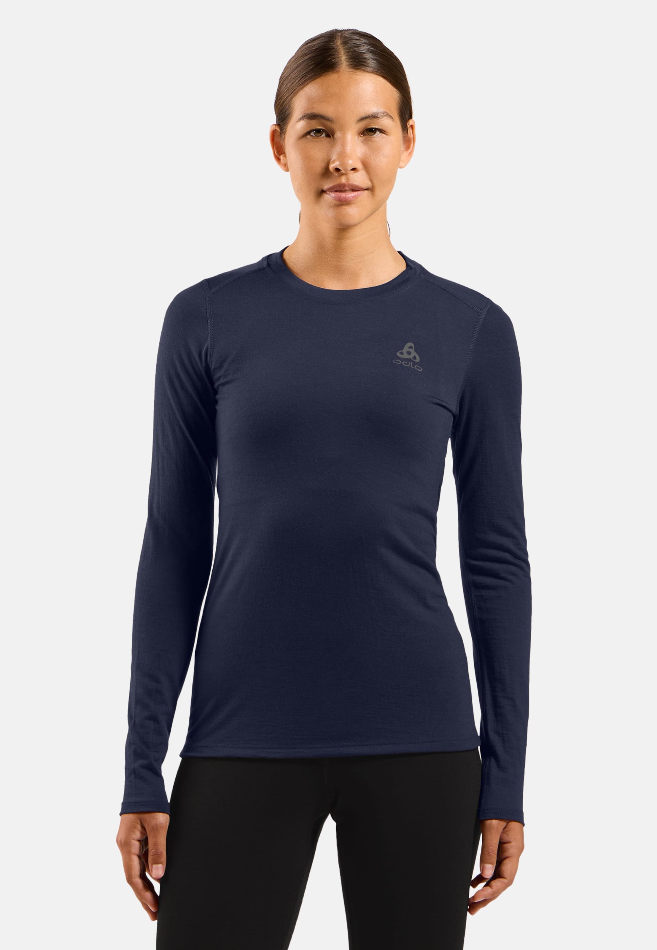 Odlo Merino 160 Base Layer Shirt für Damen - Wandern, Ski & Snow - marineblau, S