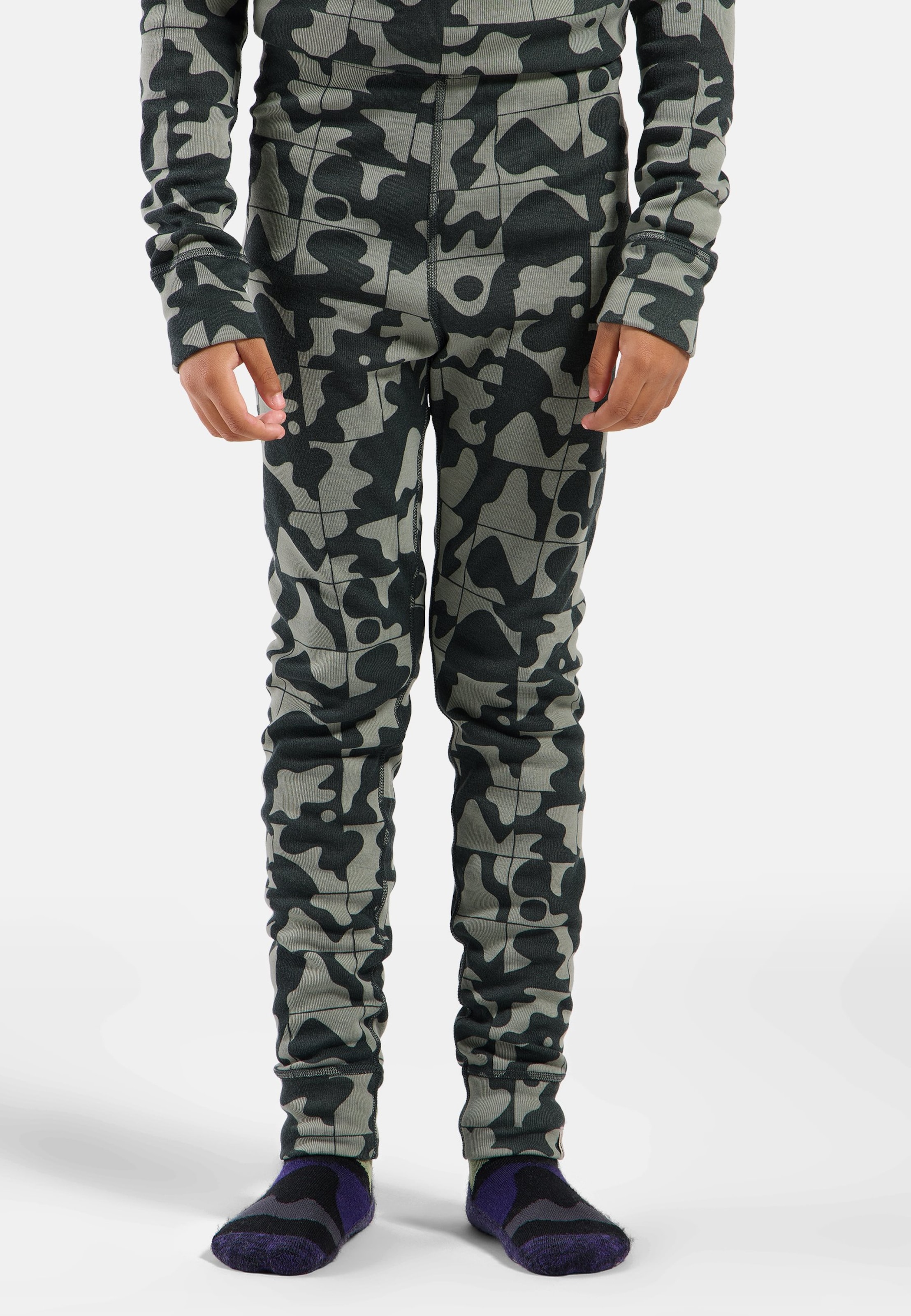 Odlo Collant technique à motif Active Warm de la collection Adventurer pour enfant, 116, vert