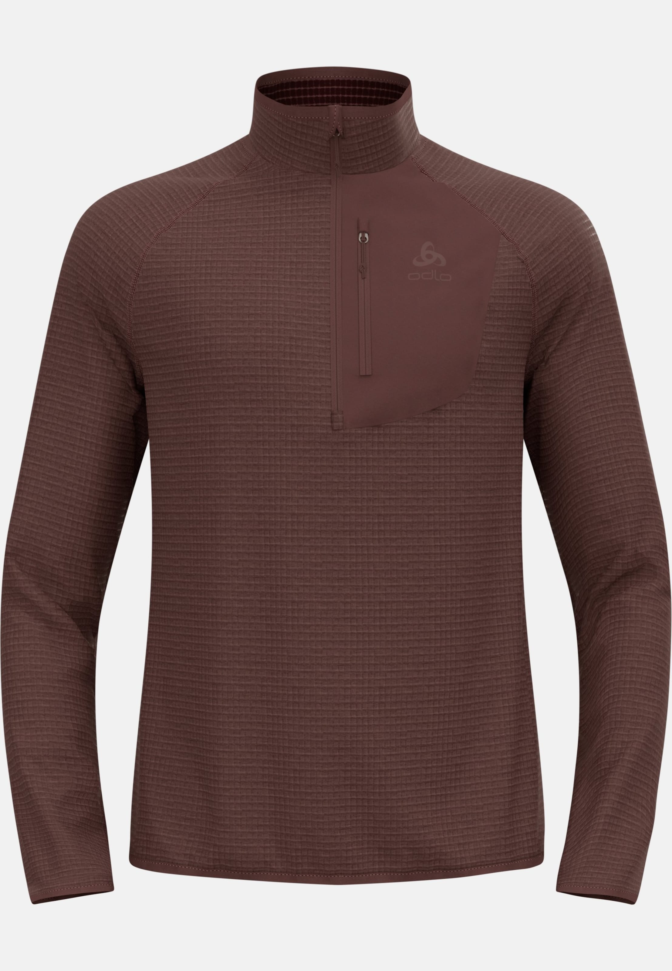 Odlo Ascent Mid Layer mit Halbreissverschluss für Herren, S, maron