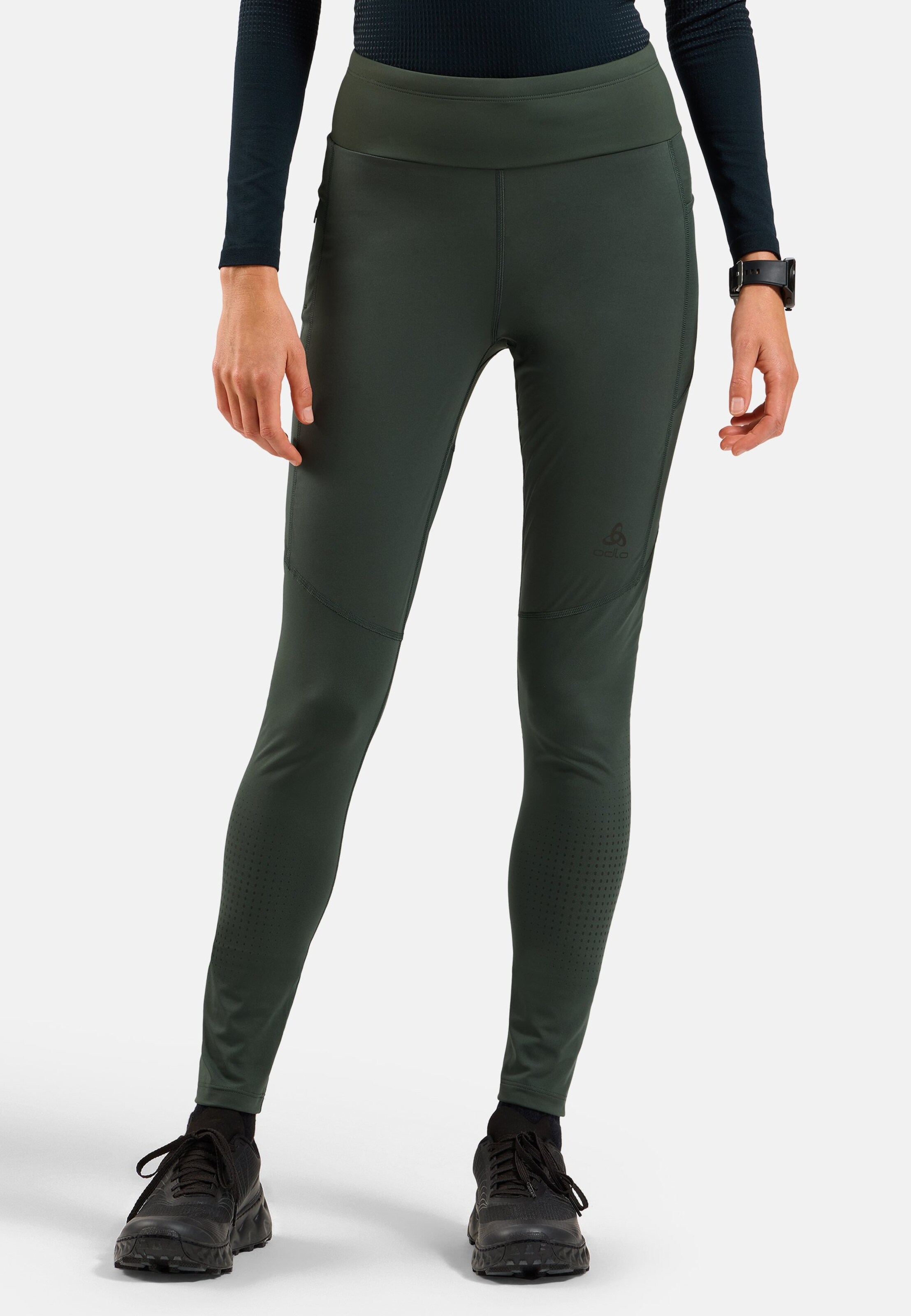 Odlo Zeroweight Warm Reflective Lauftights für Damen - Running - grün, L