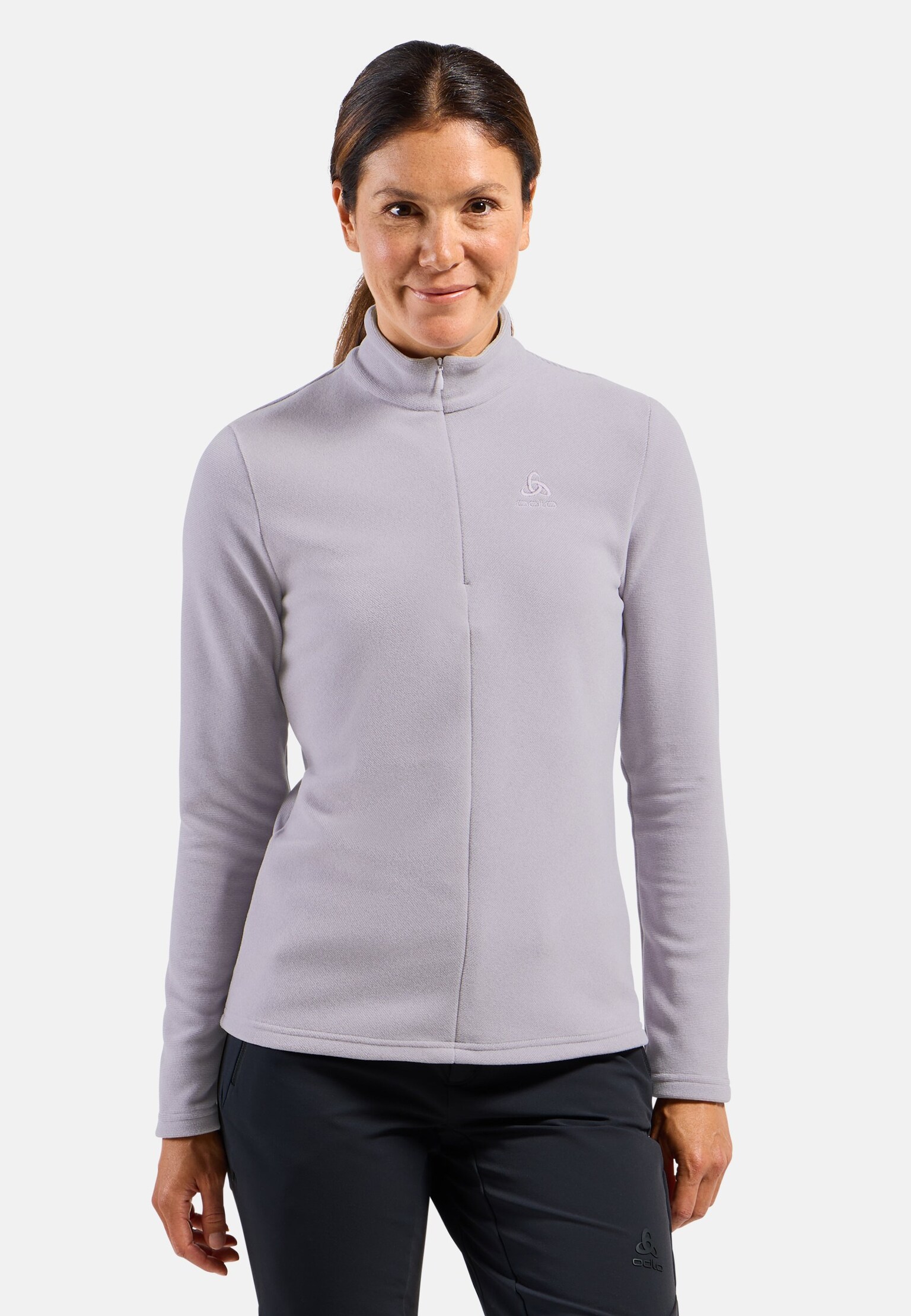 Top mid layer con mezza zip Roy da donna