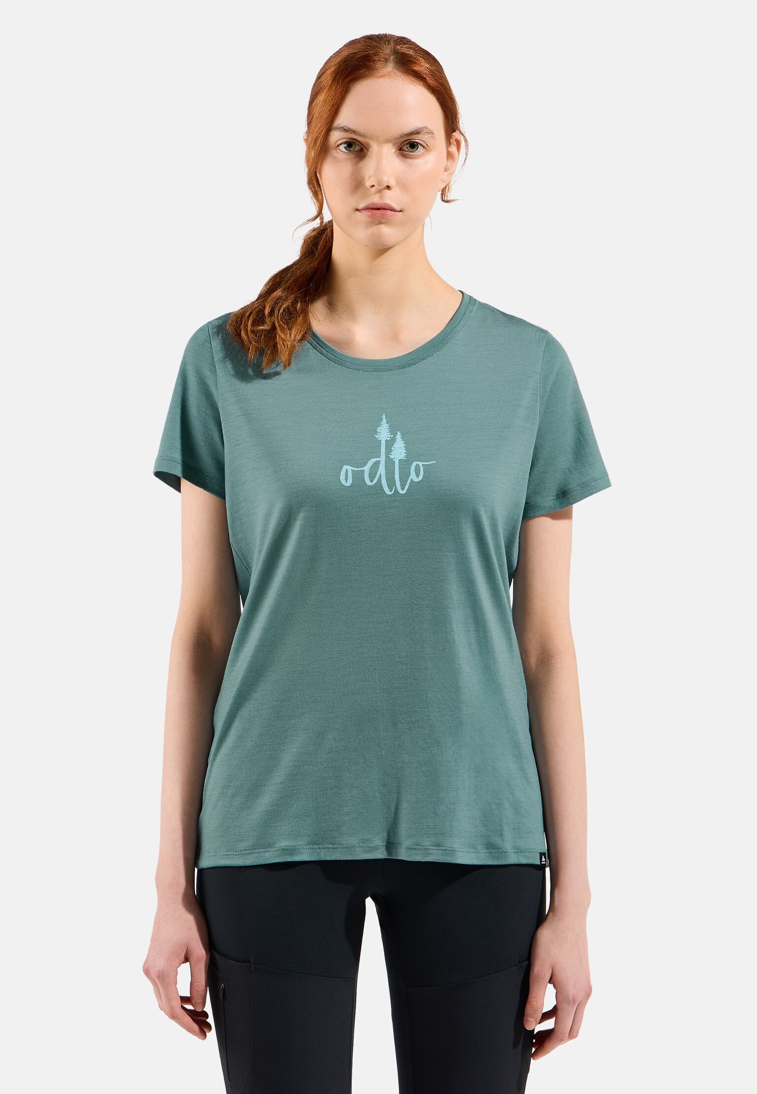 T-shirt Ascent merino 160 con stampa alberi e logo