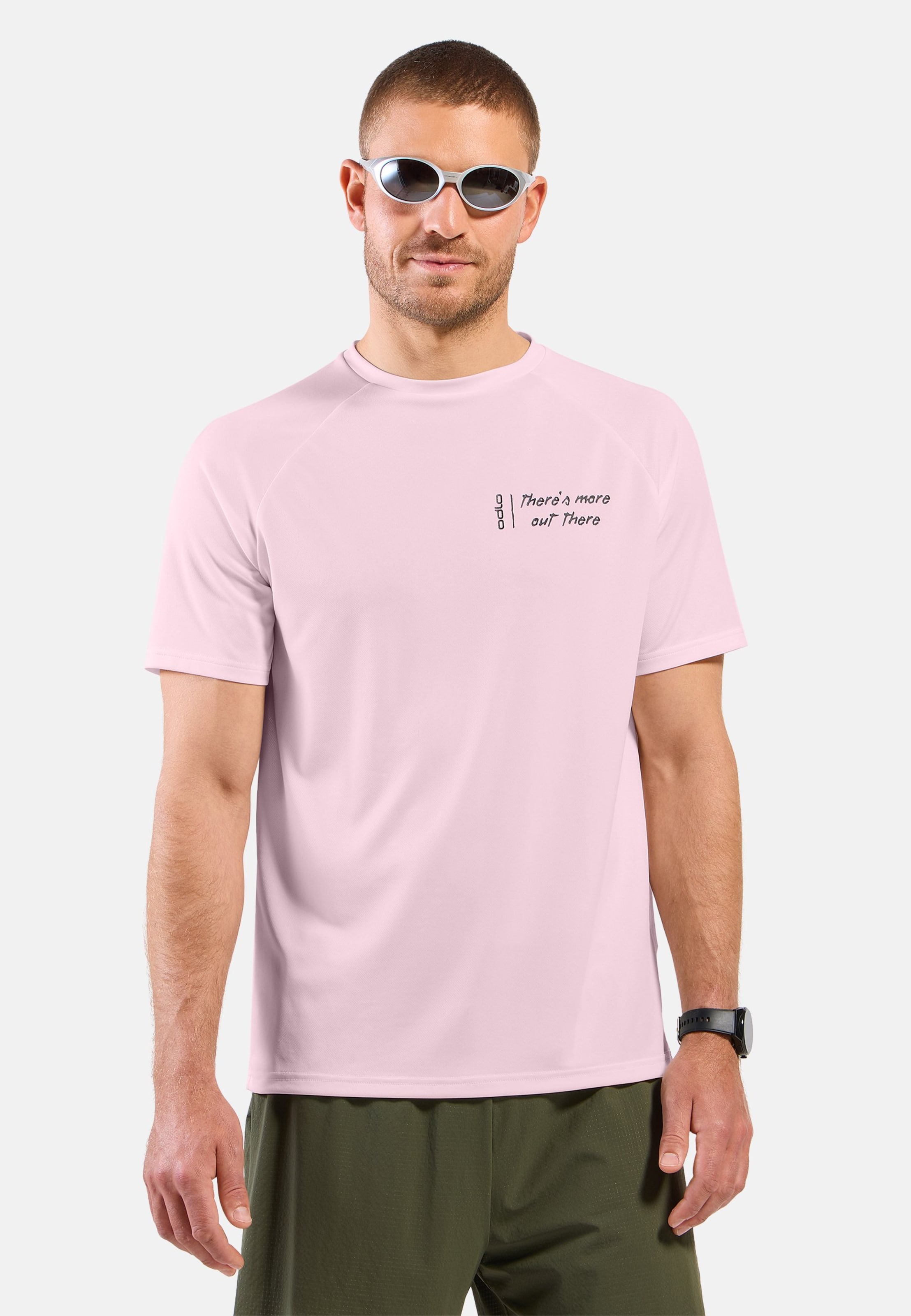 Odlo Essential Print Lauf-T-Shirt für Herren - Training, Running - pink, L