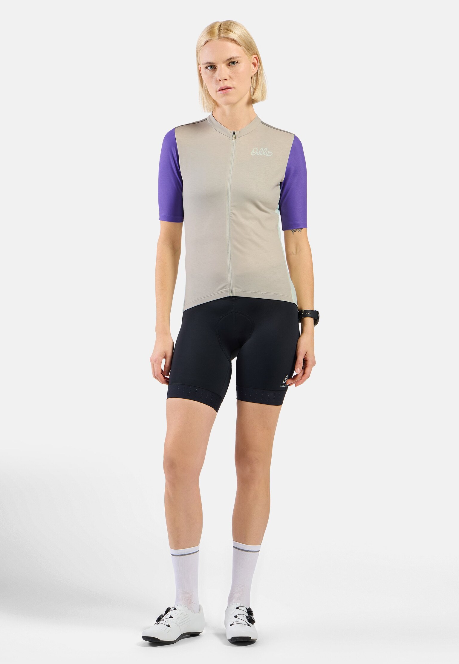 Maglia da ciclismo a zip intera Essentials con stampa vintage