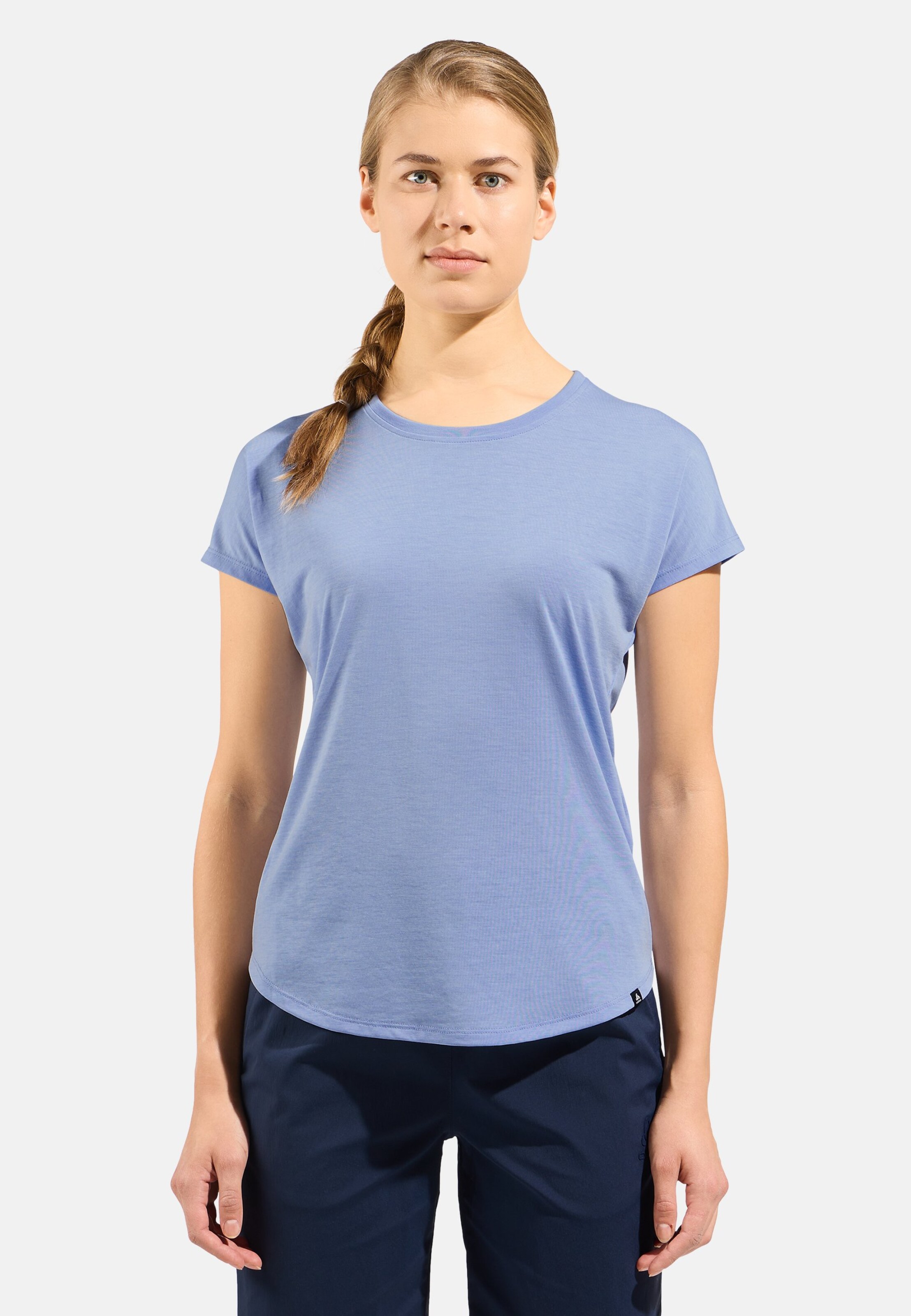 Odlo Essentials T-Shirt mit Naturfasern für Damen, M, blau