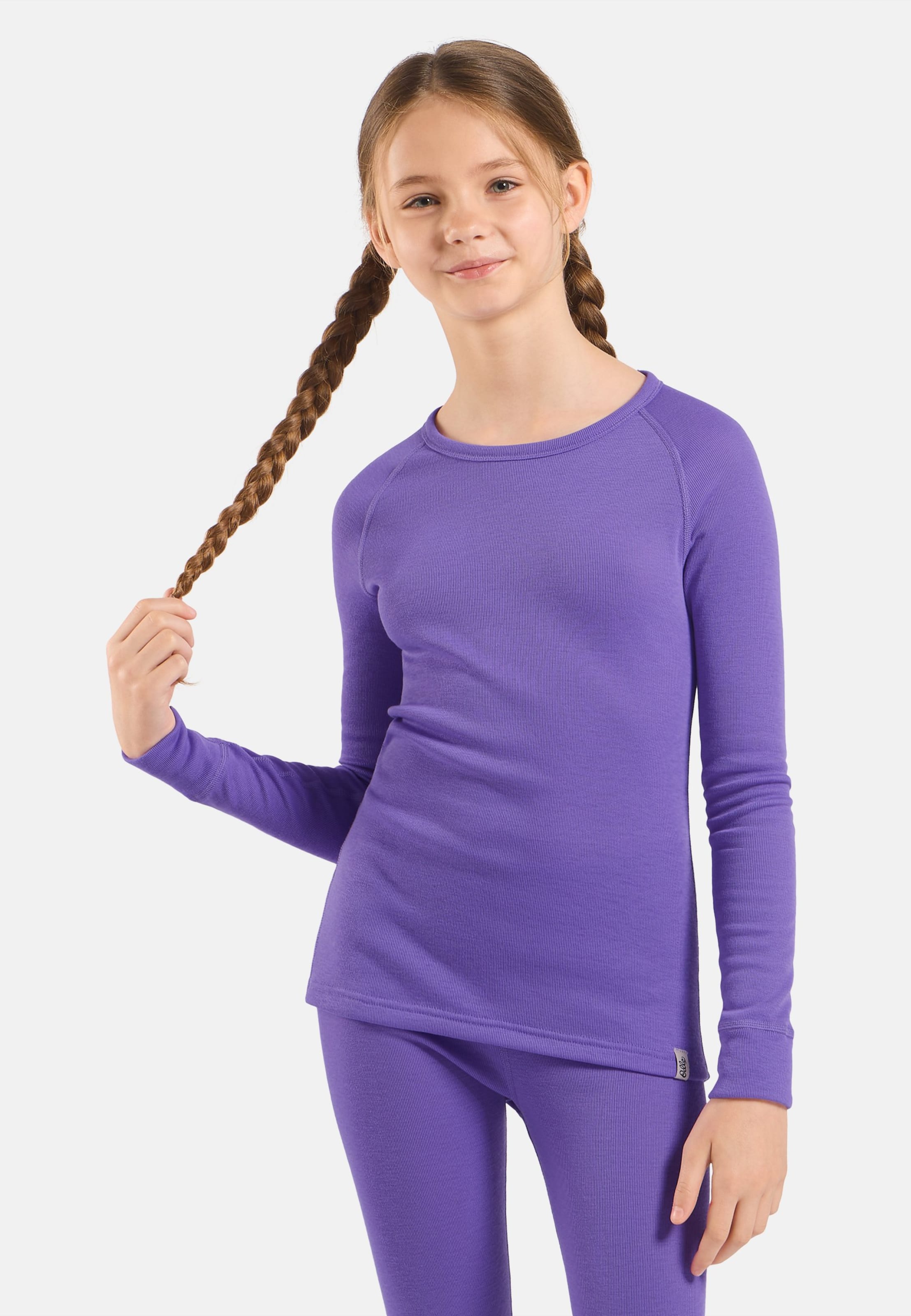 Odlo Active Warm Base-Layer-Shirt für Kinder, 116, lila