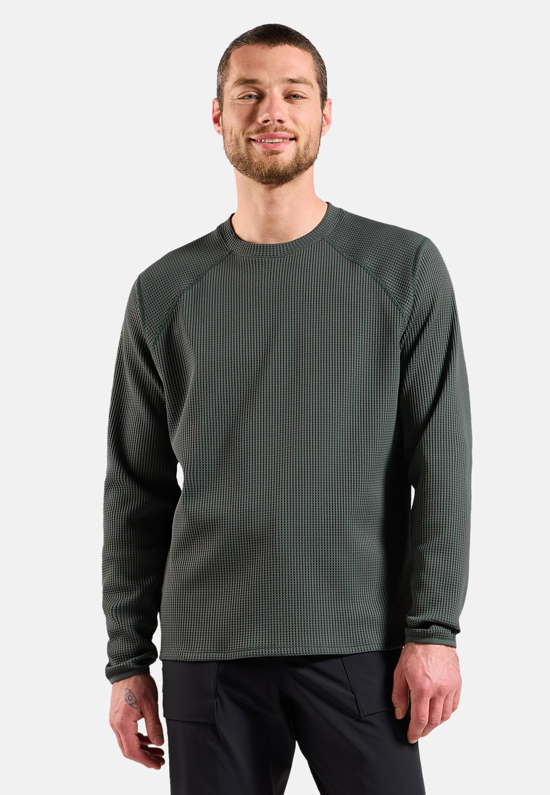 Odlo Cubic Multisport Mid Layer mit Rundhalsausschnitt für Herren, L, grün