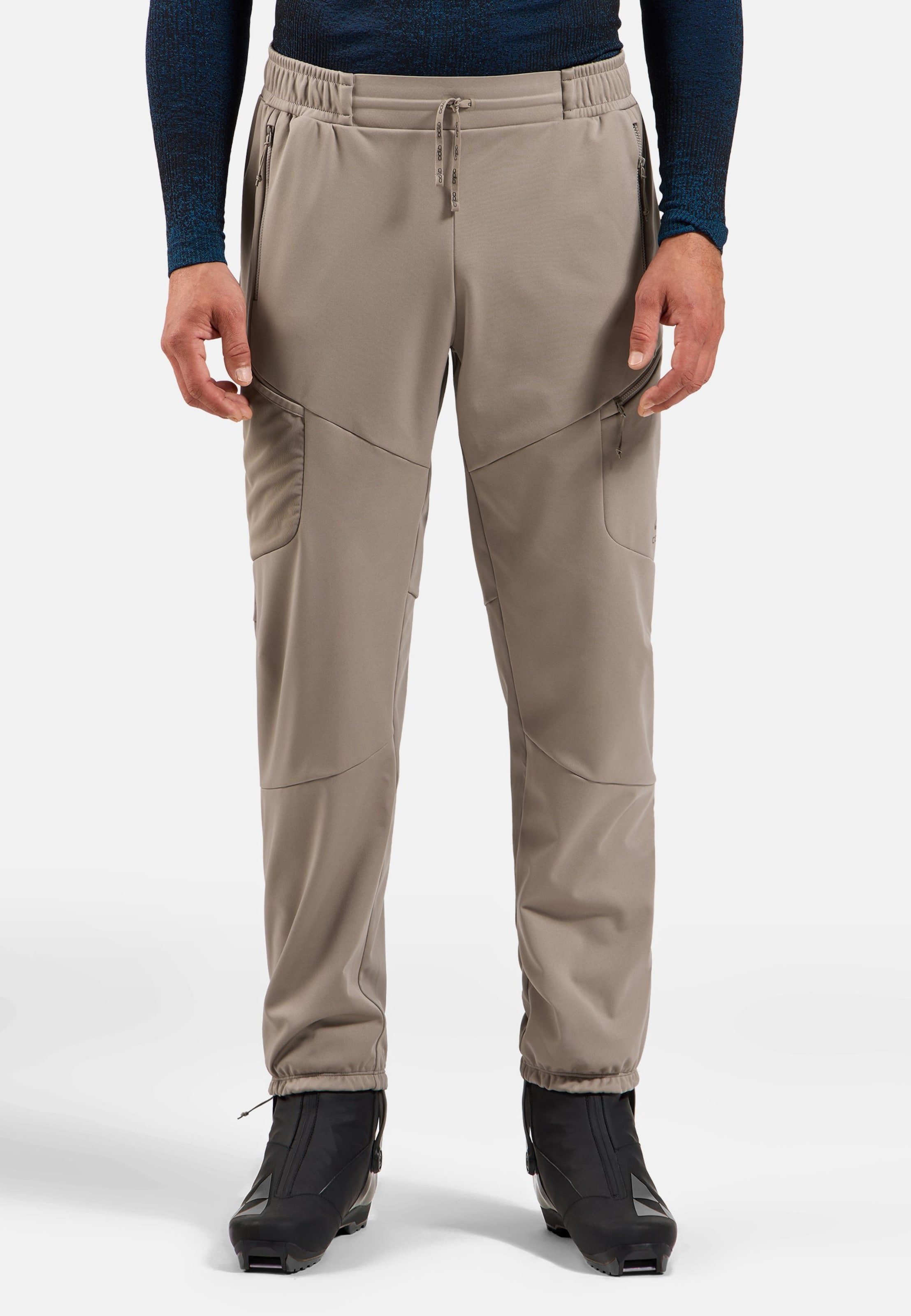 Odlo Winddichte Zeroweight X-Warm Langlaufhose für Herren, XXL, beige
