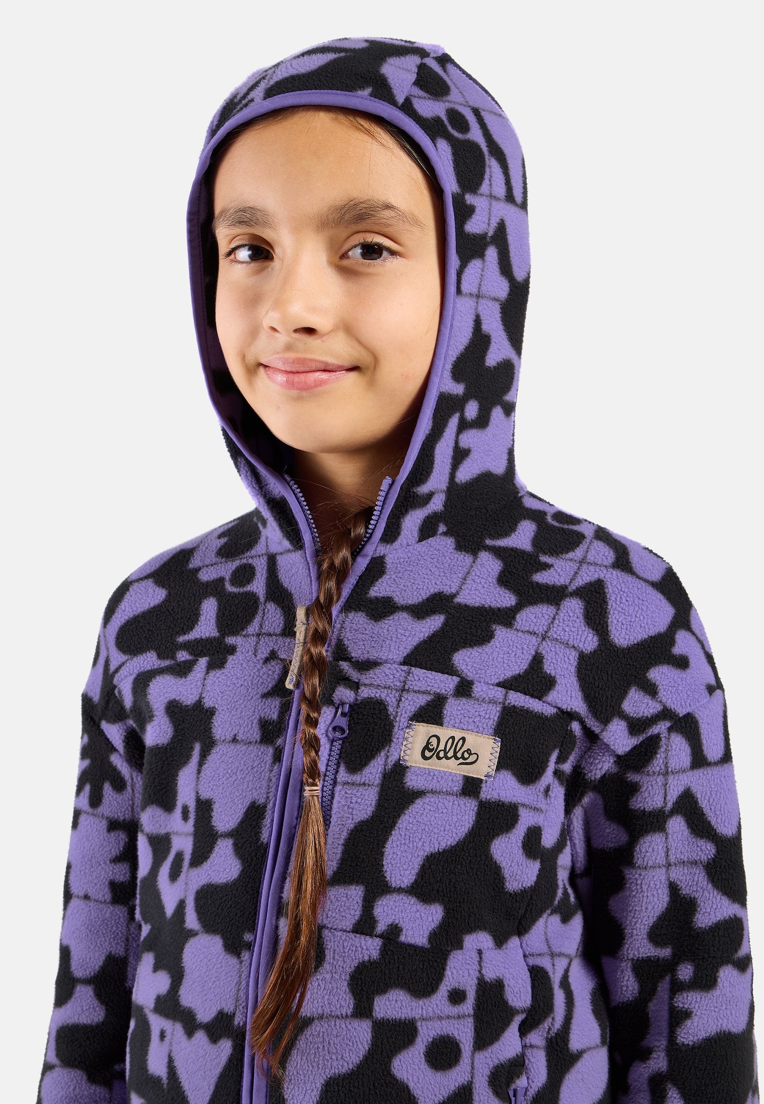 The Adventurer Collection high-pile full-zip graphic hooded mid layer