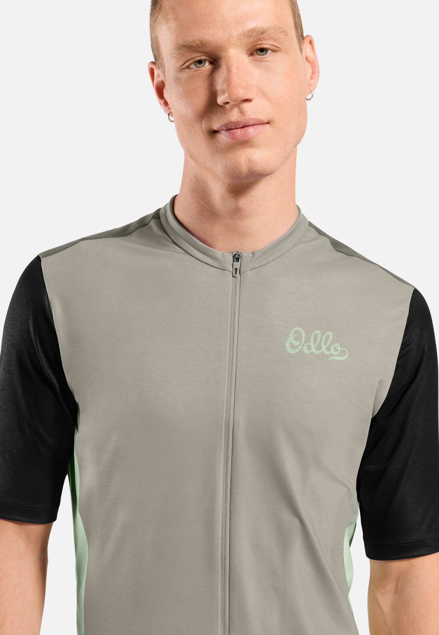 The Essentials heritage print full-zip cycling jersey