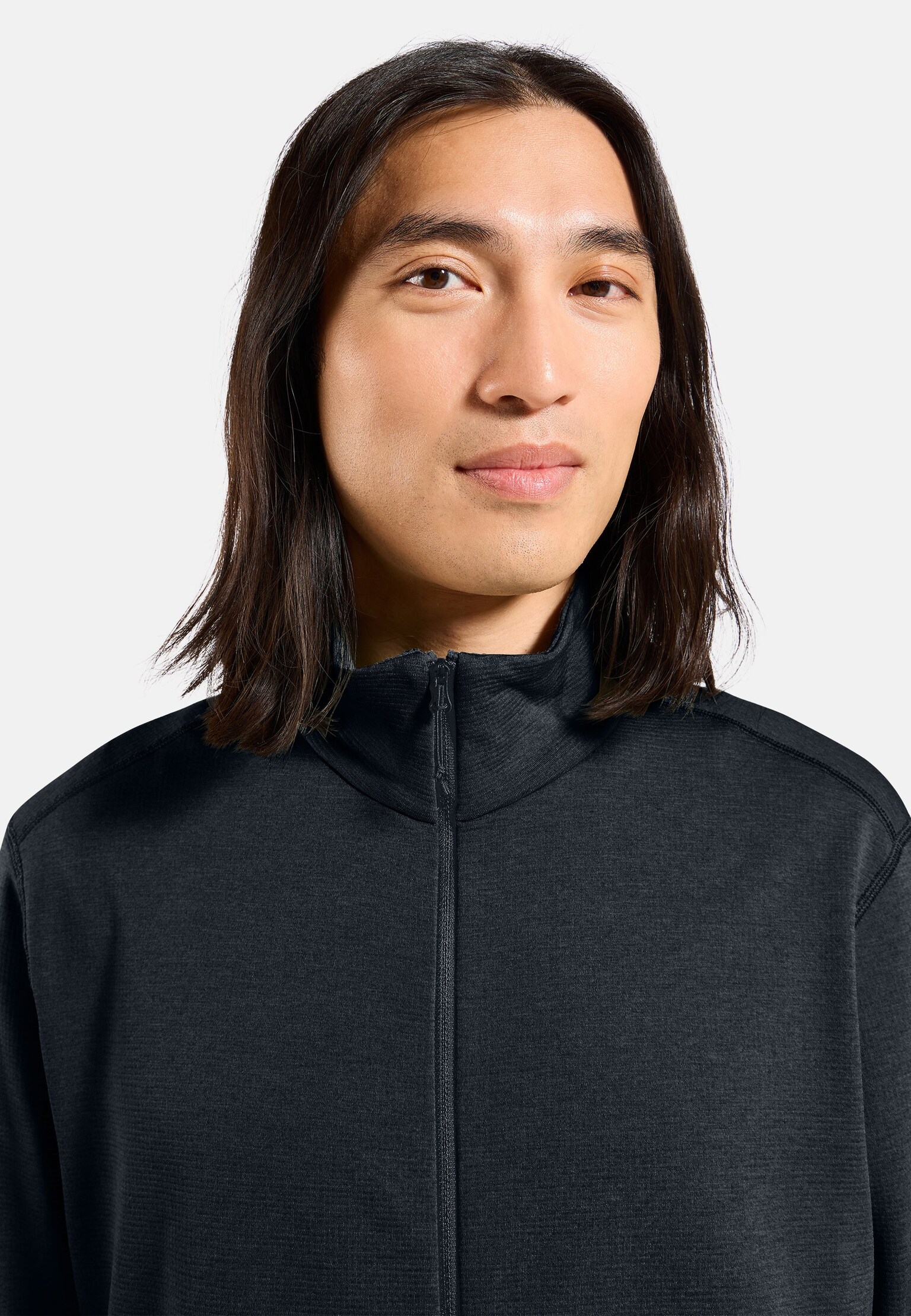 Mid layer multisport Essentials in pile con lavorazione a reticolo a zip intera