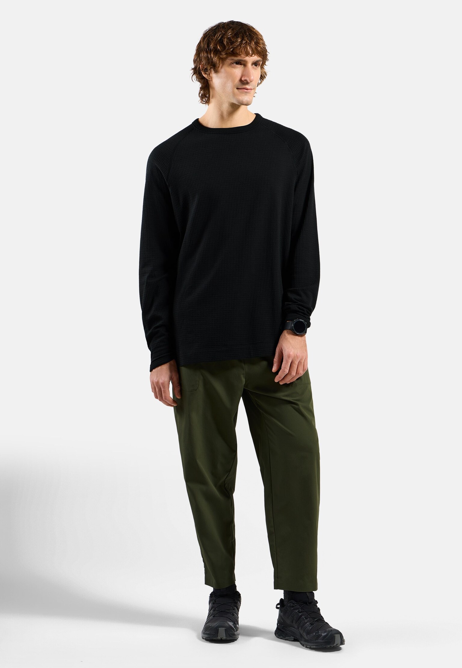 Ascent longsleeve van merinomix met wafelstructuur