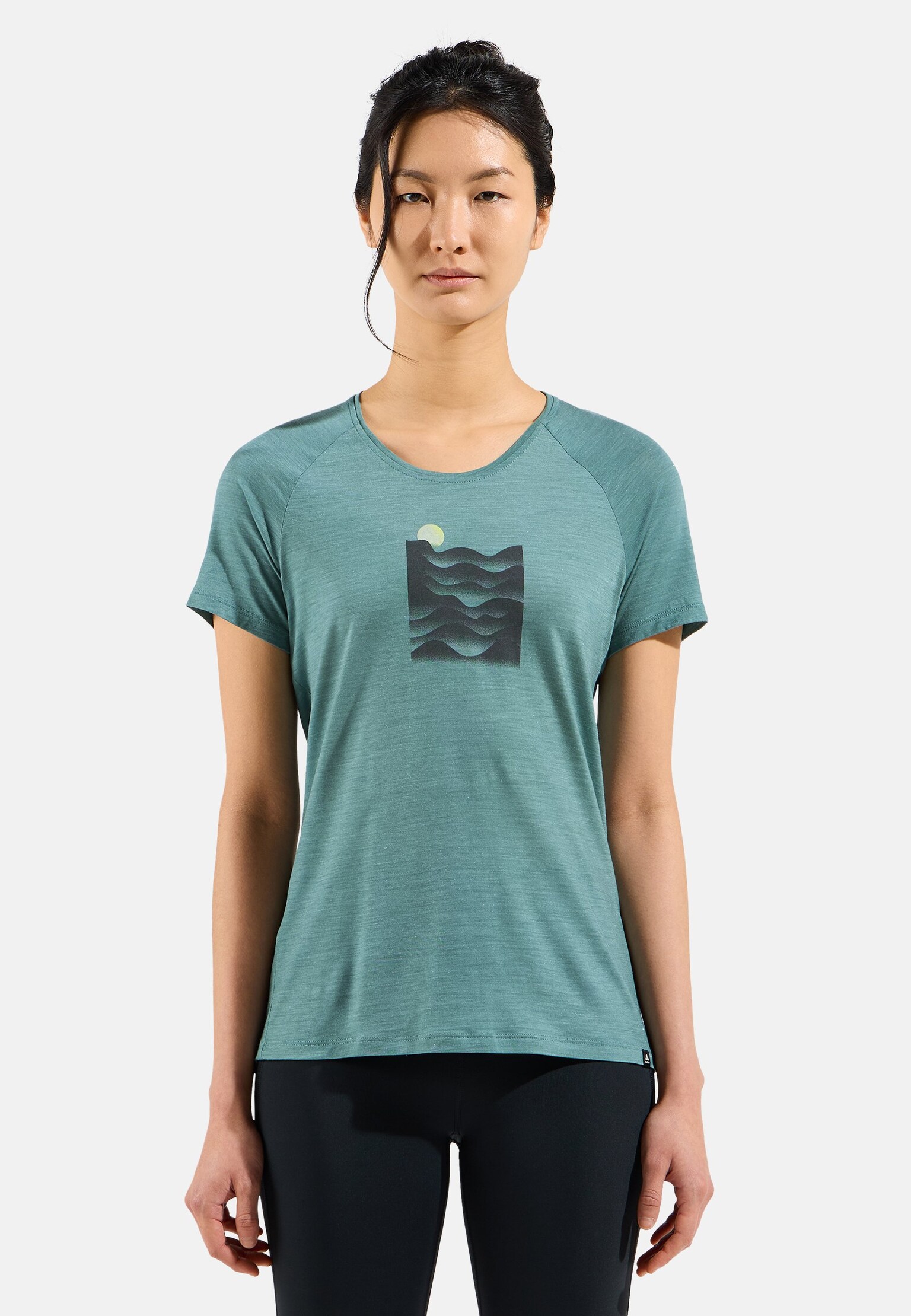 Ascent Performance Wool 130 T-Shirt mit Sonnenuntergangsmotiv