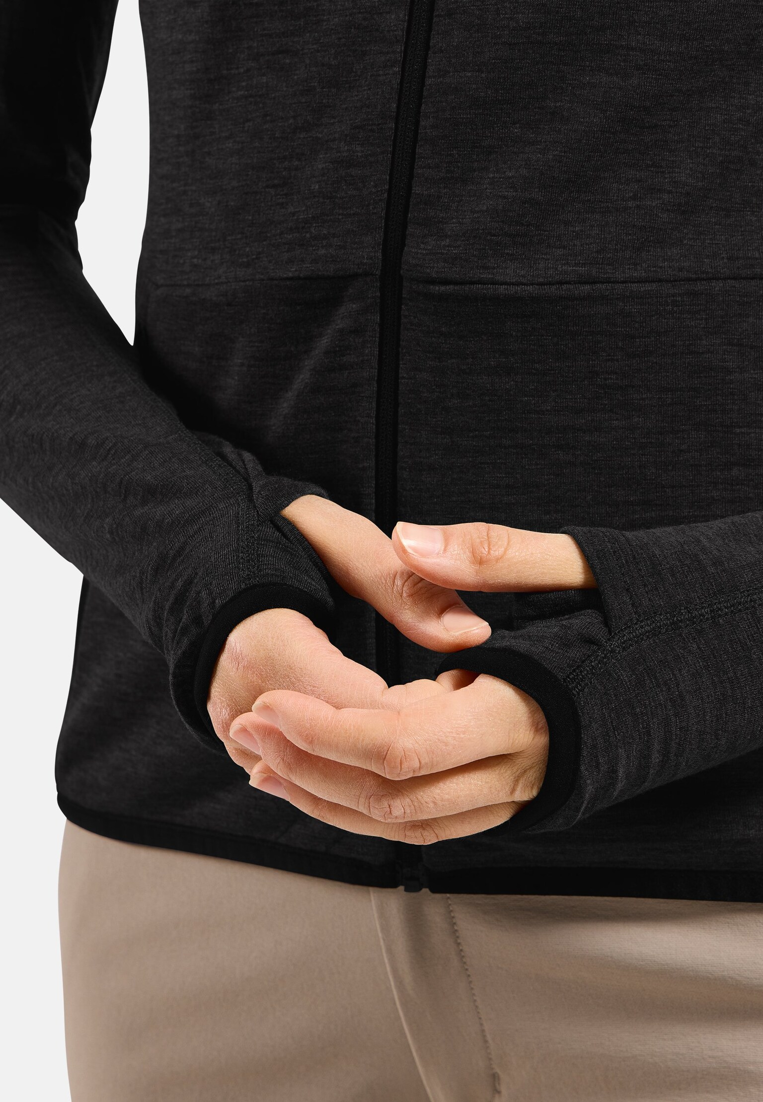 Ascent midlayer met capuchon en rits