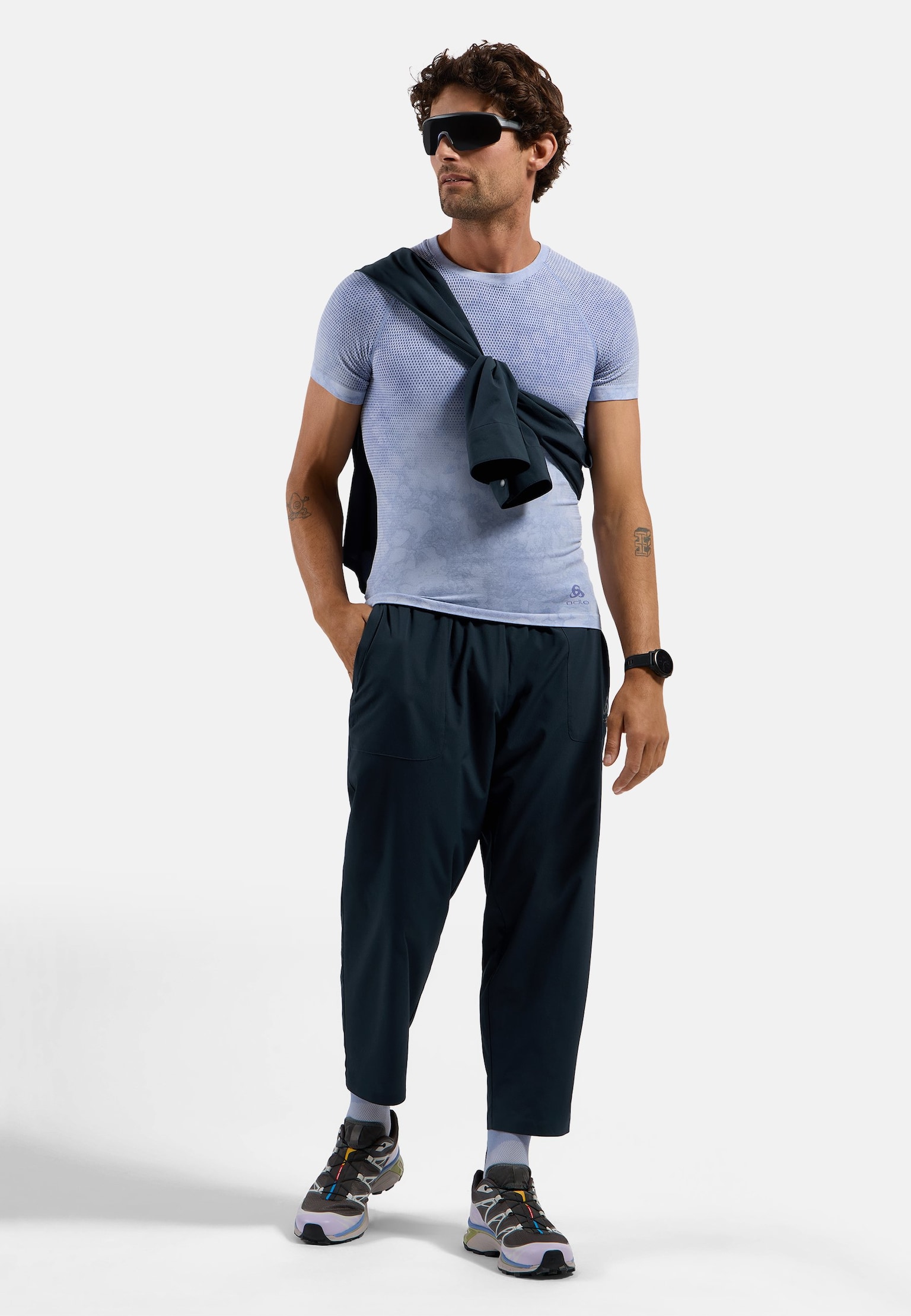 Kurzärmeliger Performance Light Base Layer mit Rain-Dye-Effekt