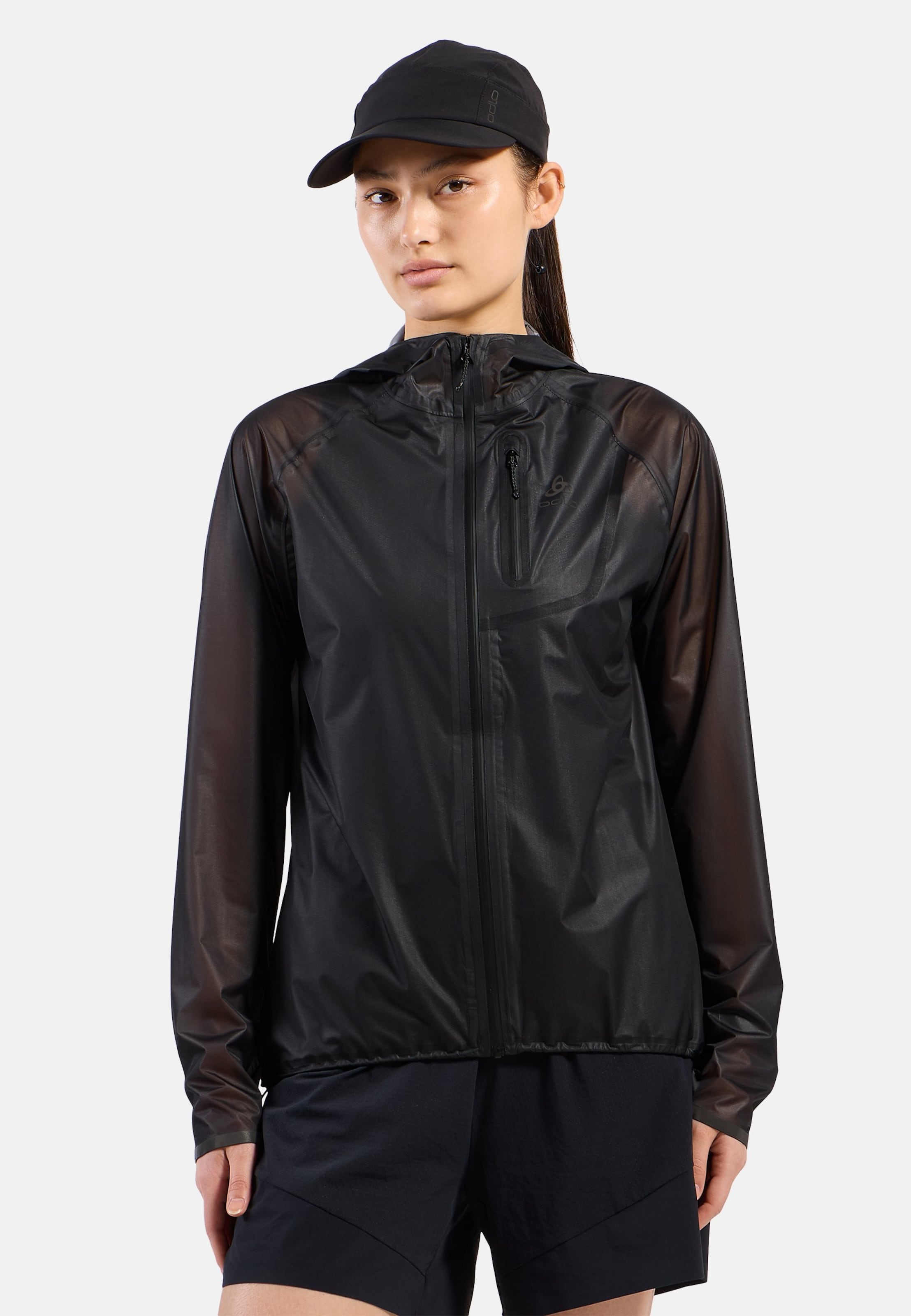 Odlo Zeroweight Dual Dry Waterproof Laufjacke für Damen - Trail Running, Running - schwarz, M