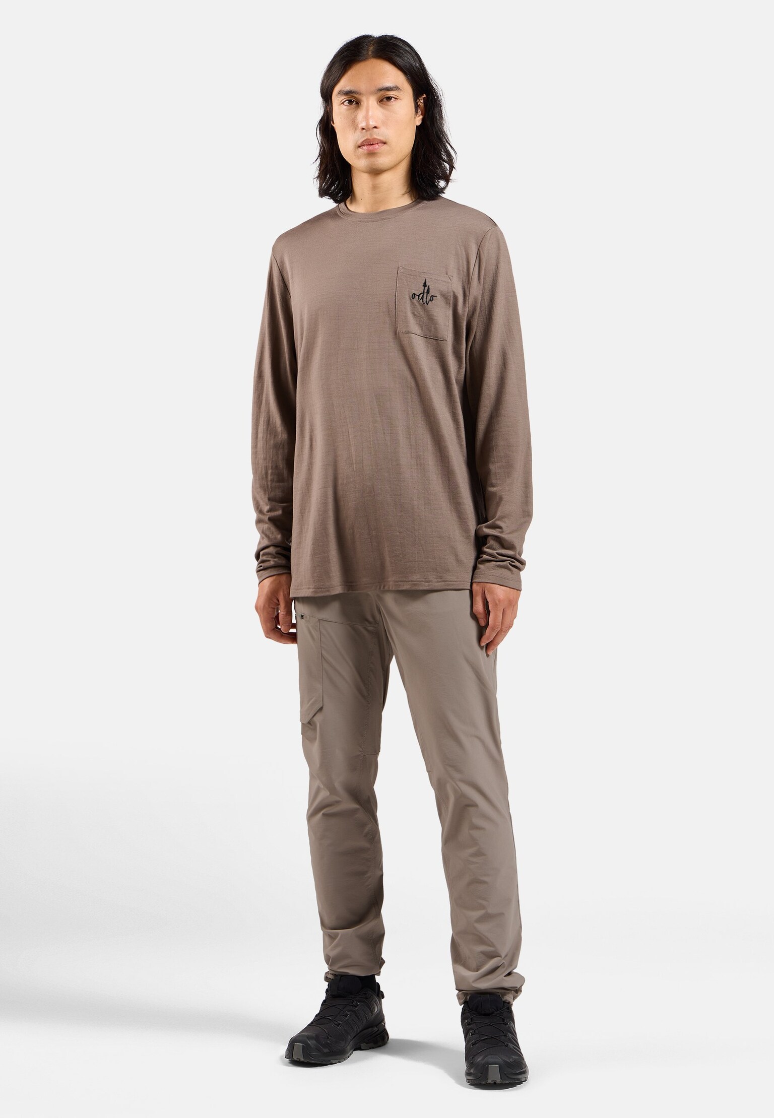 Ascent merino 200 longsleeve met borstzak