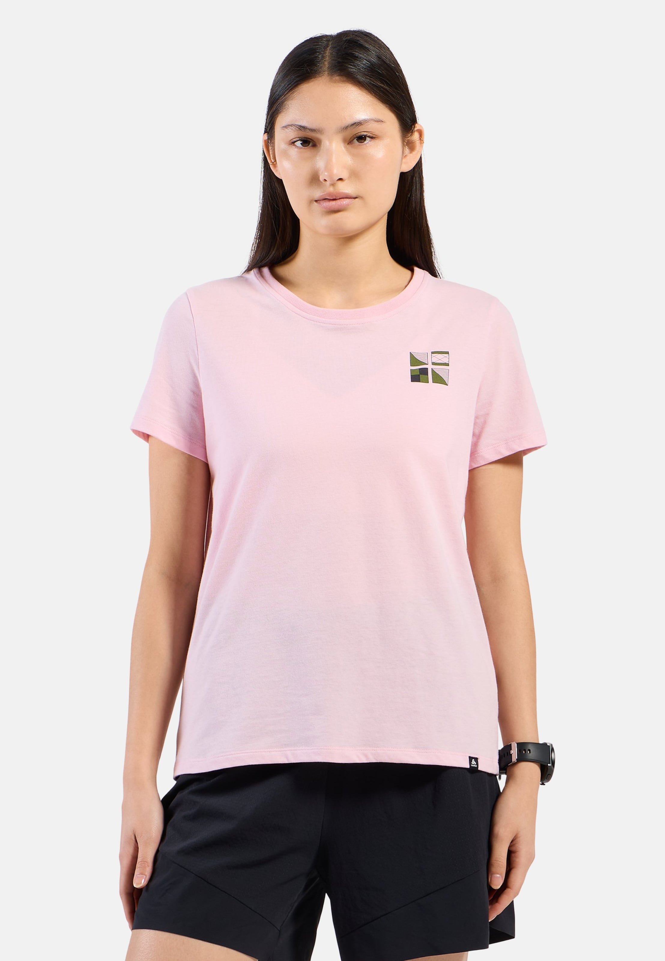 Odlo Cotton Blend Odlo Flags T-Shirt für Damen - Wandern, Casual Comfort - pink, S