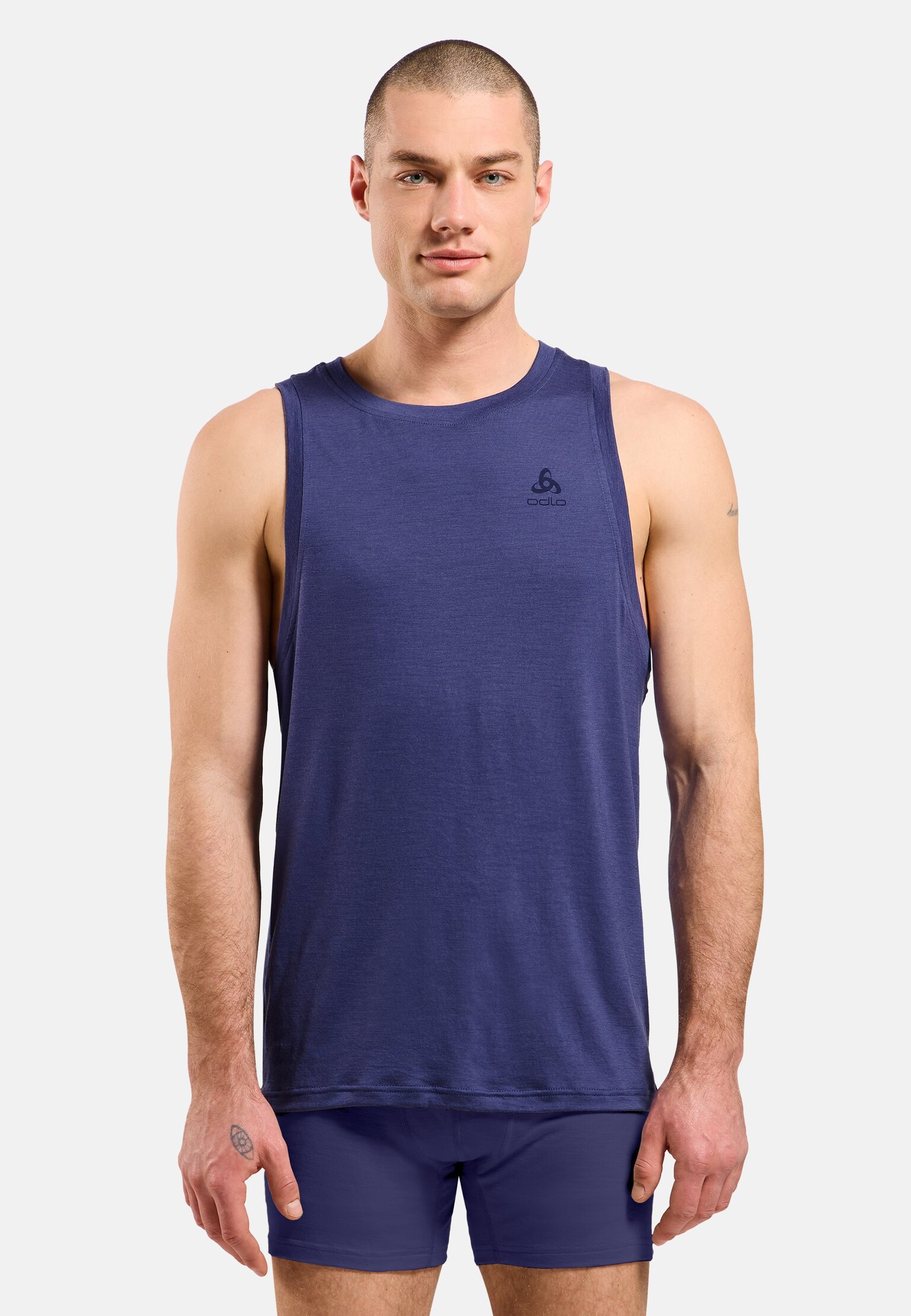 Débardeur technique à col rond en laine mérinos 160 Natural