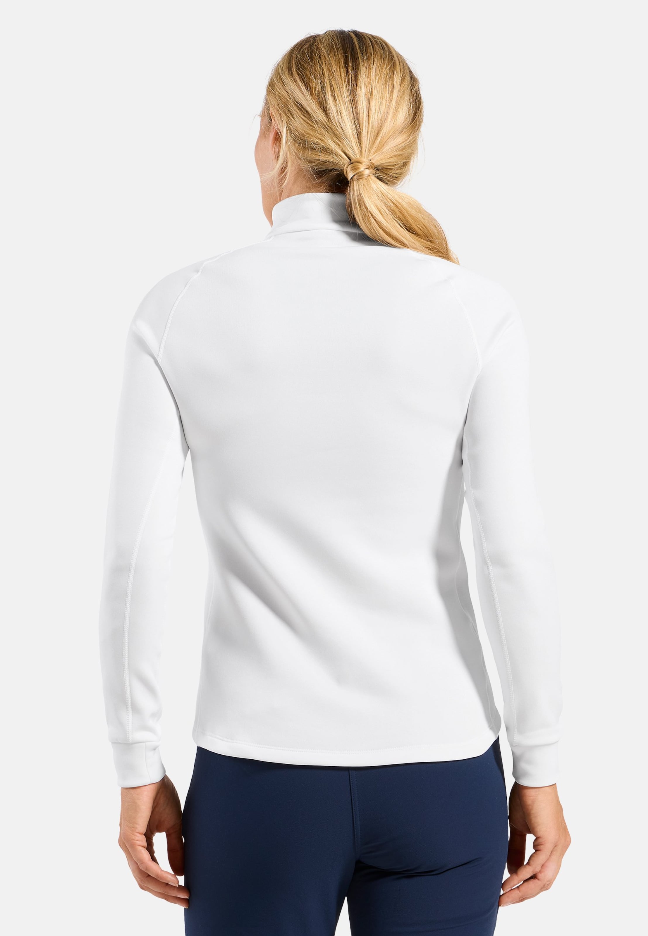 Odlo Haut demi-zip Berra pour femme - Randonnée, Ski et snow - blanc, L