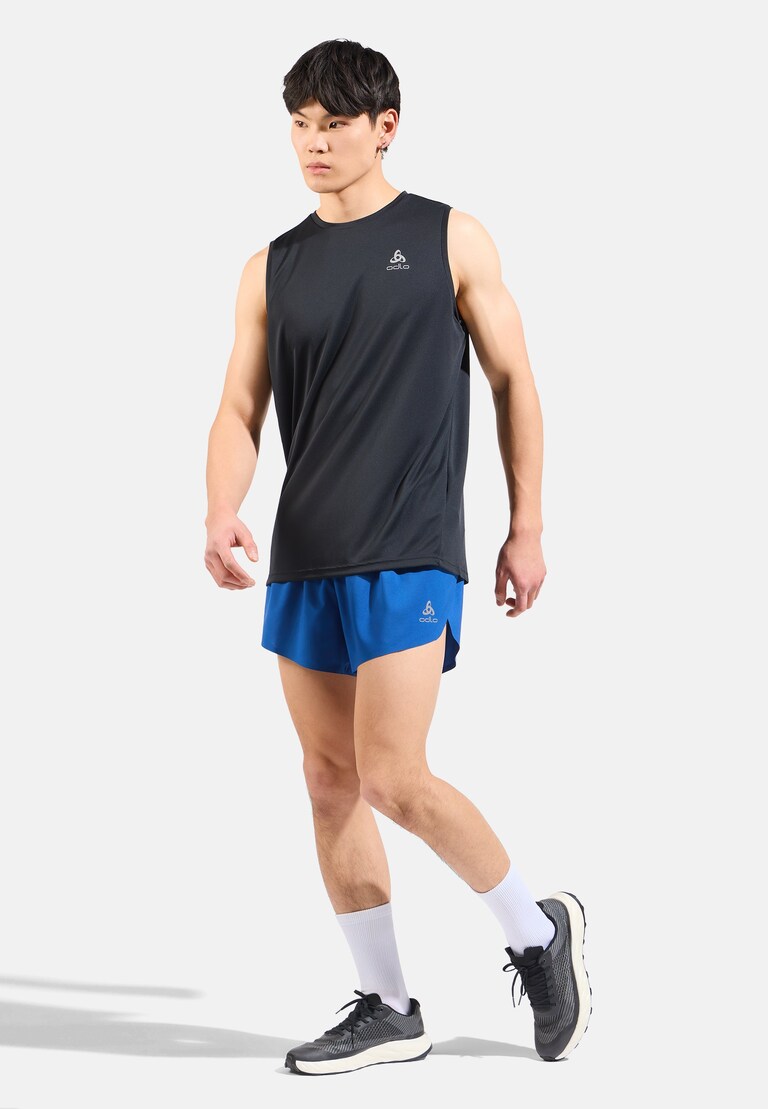 Essentials-basislaaghardloopsinglet voor heren
