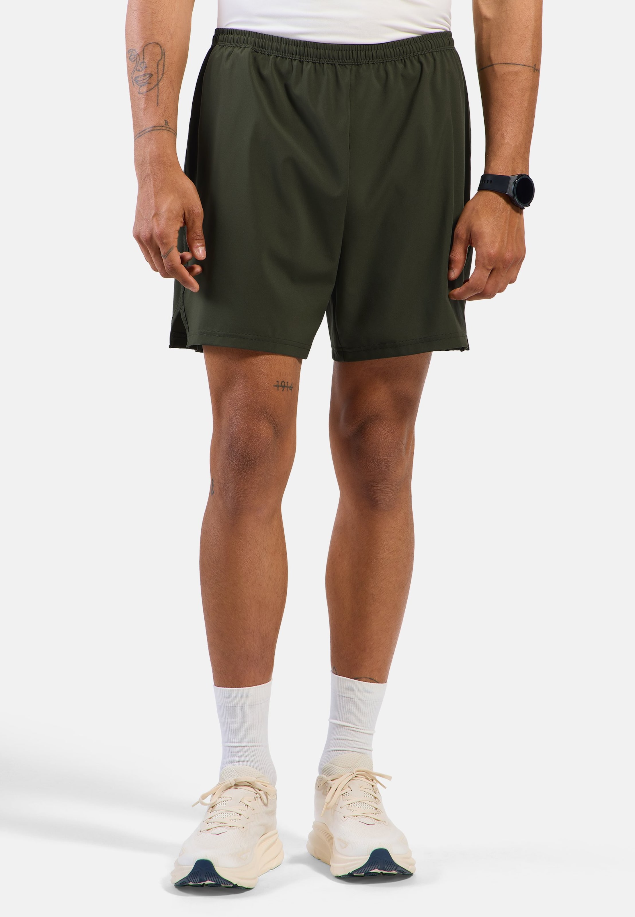 Odlo Essential 6 Inch Laufshorts mit Innenhose für Herren - Training, Running - grün, L