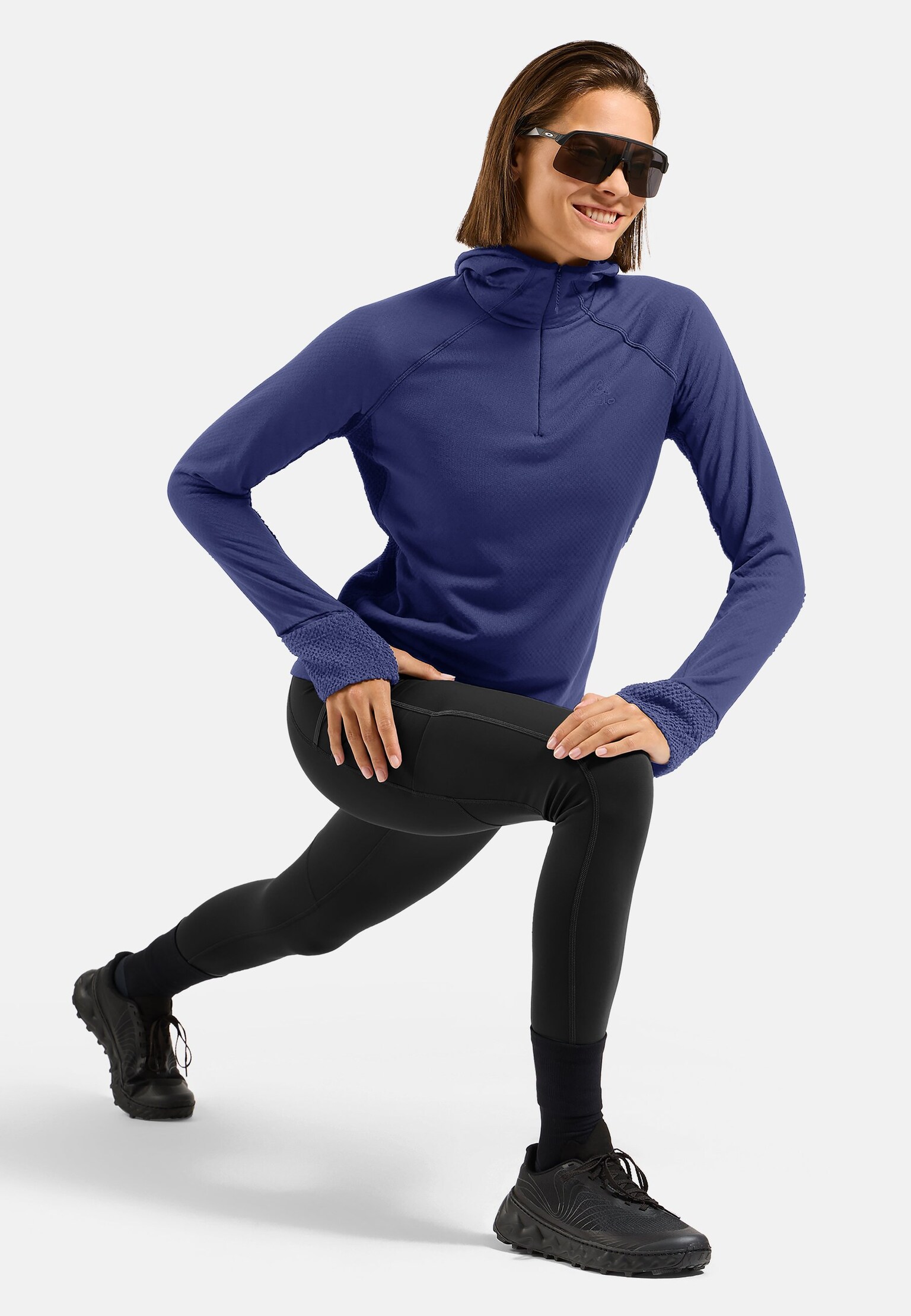 Mid layer da trail running X-Alp a mezza zip con cappuccio