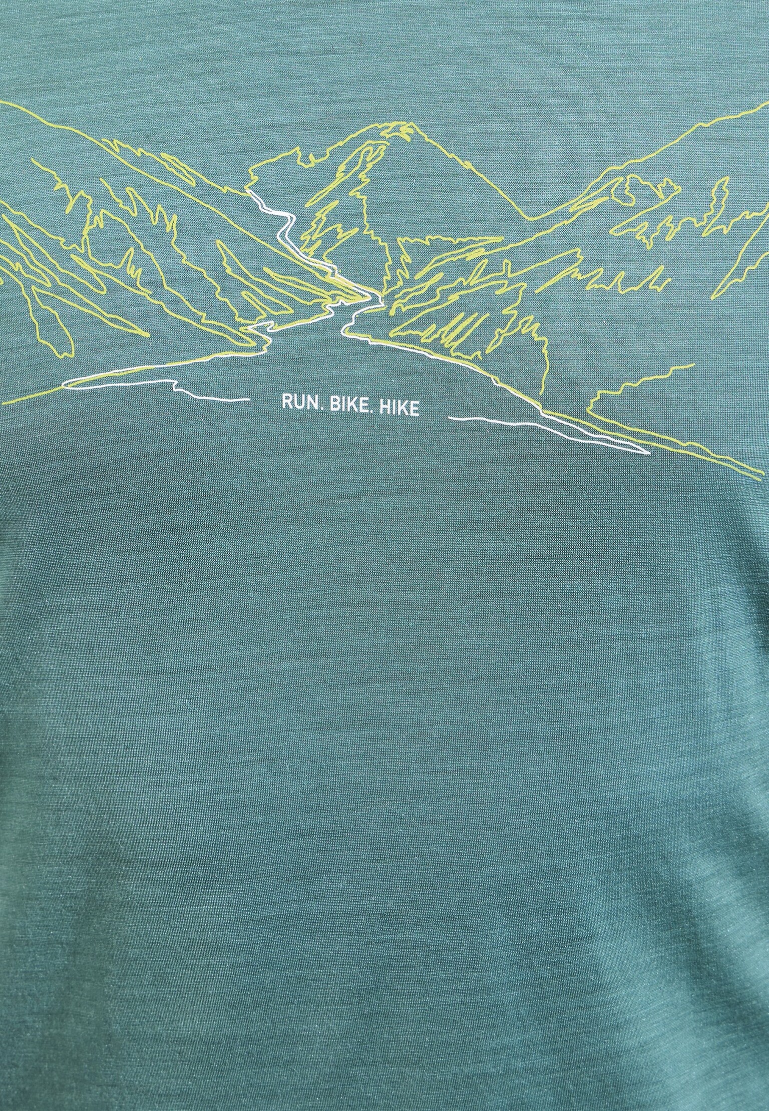 Ascent Performance Wool 130 T-Shirt mit Run-Bike-Hike-Motiv