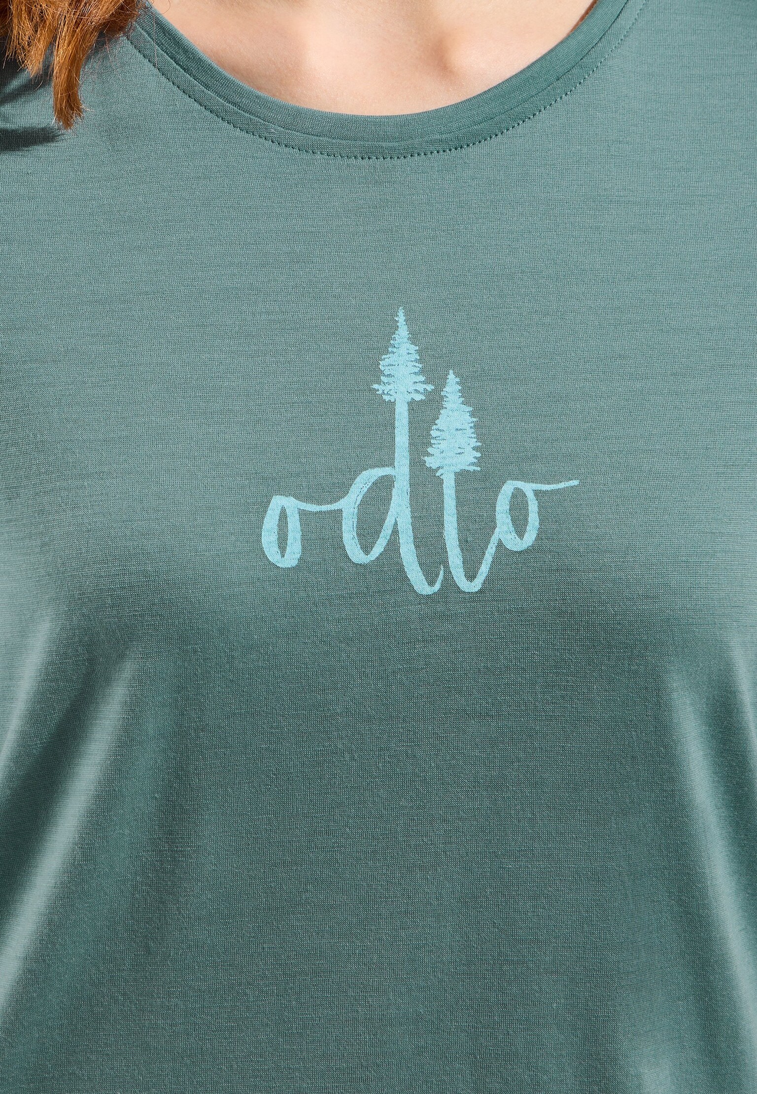 T-shirt Ascent merino 160 con stampa alberi e logo