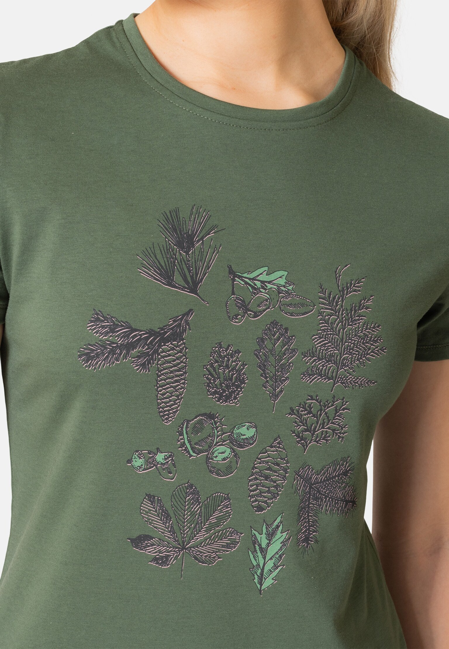 T-shirt à imprimé forestier Kumano