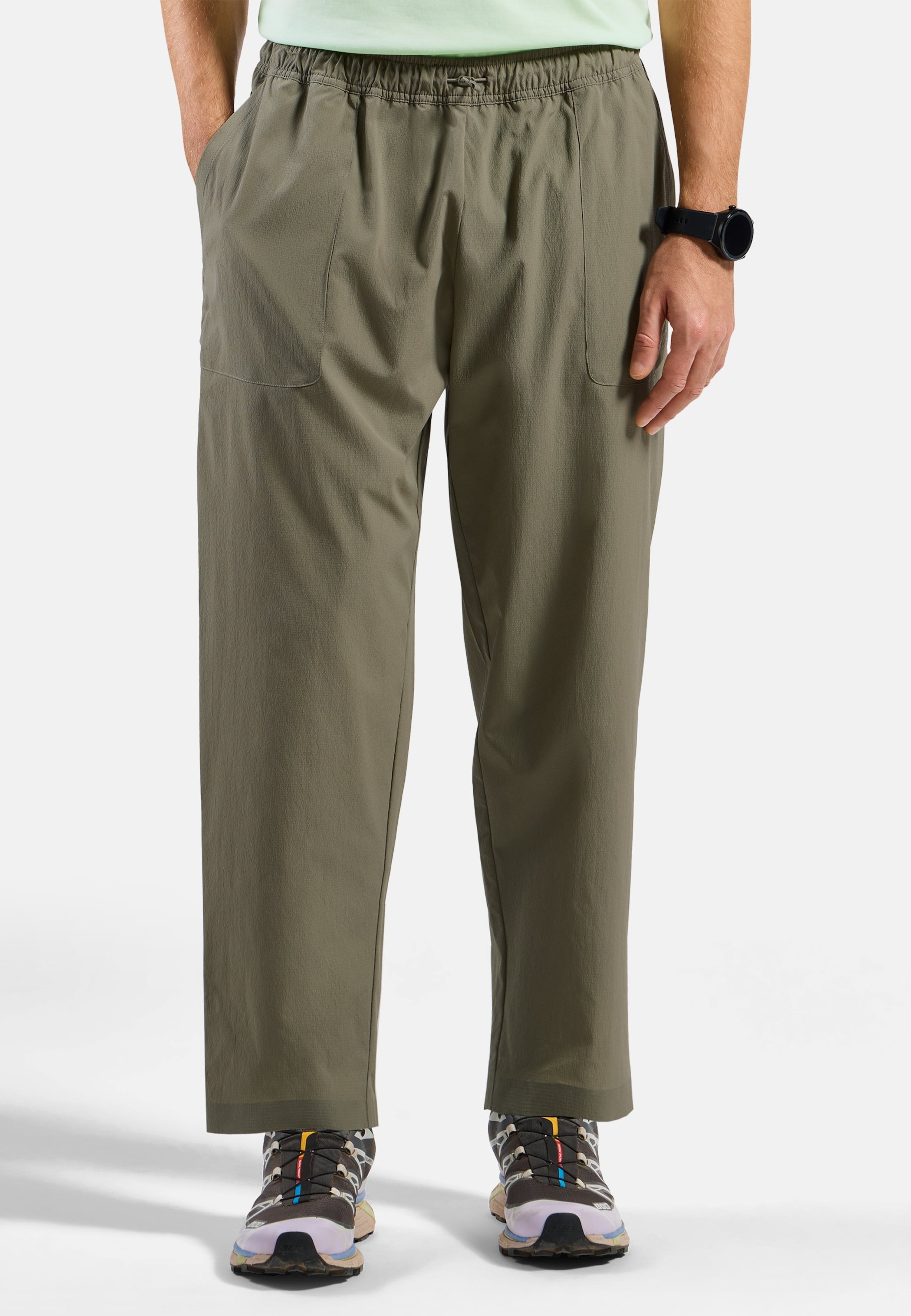 Odlo Ultraleichte Ascent 7/8-Ripstop-Hose mit schmal zulaufendem Bein für Herren, S, grün