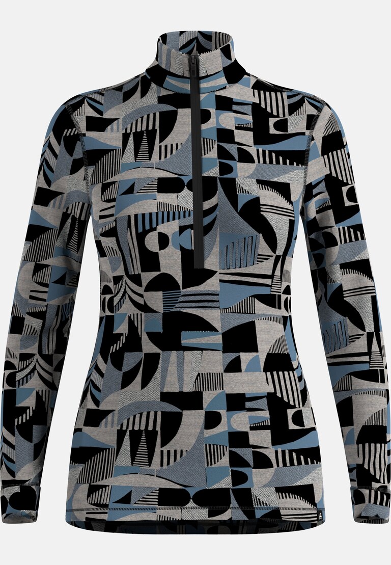 Maglia base layer a mezza zip a trama jacquard Merino Warm